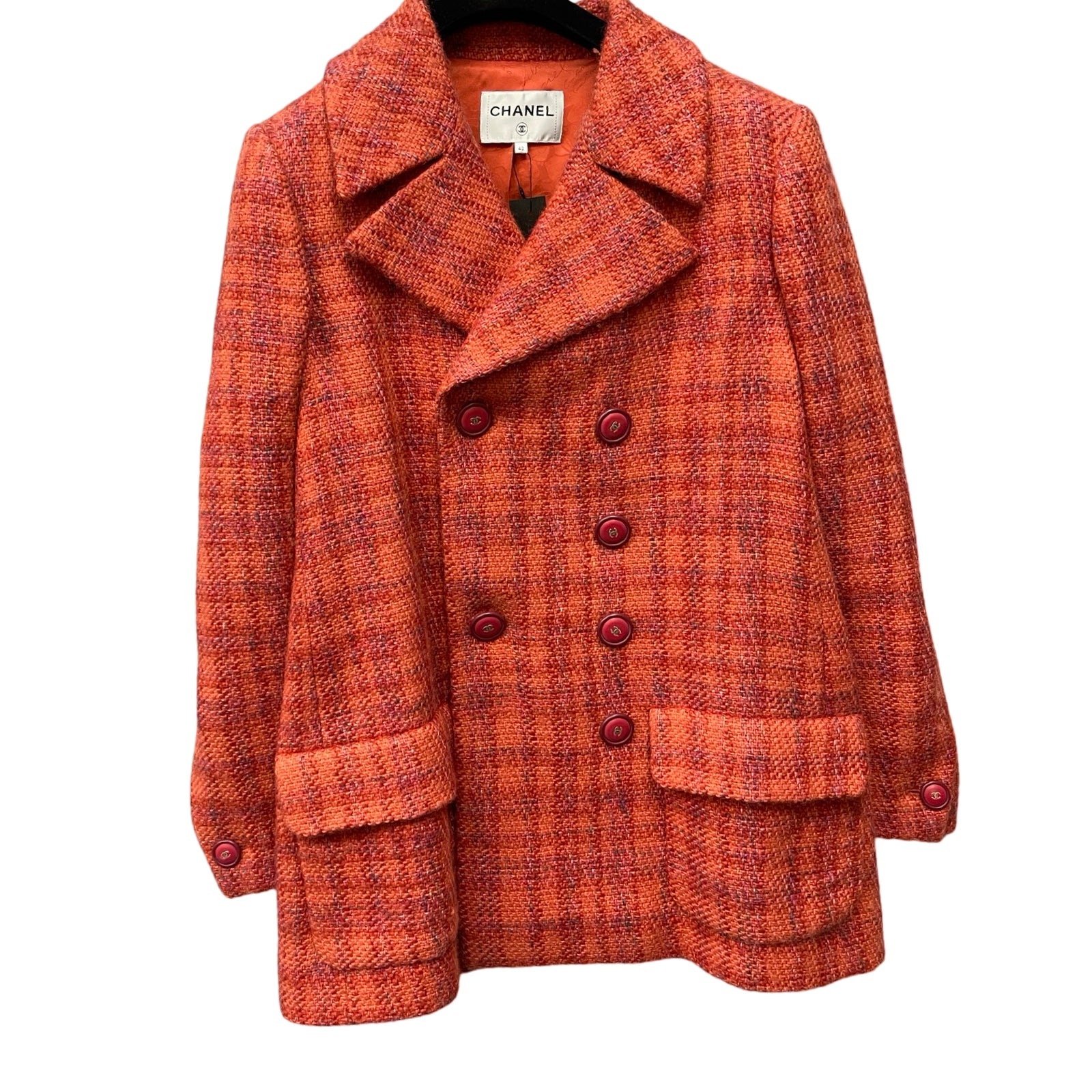 CHANEL Vintage Wool Tweed Jacket P57155V43227 Size 42