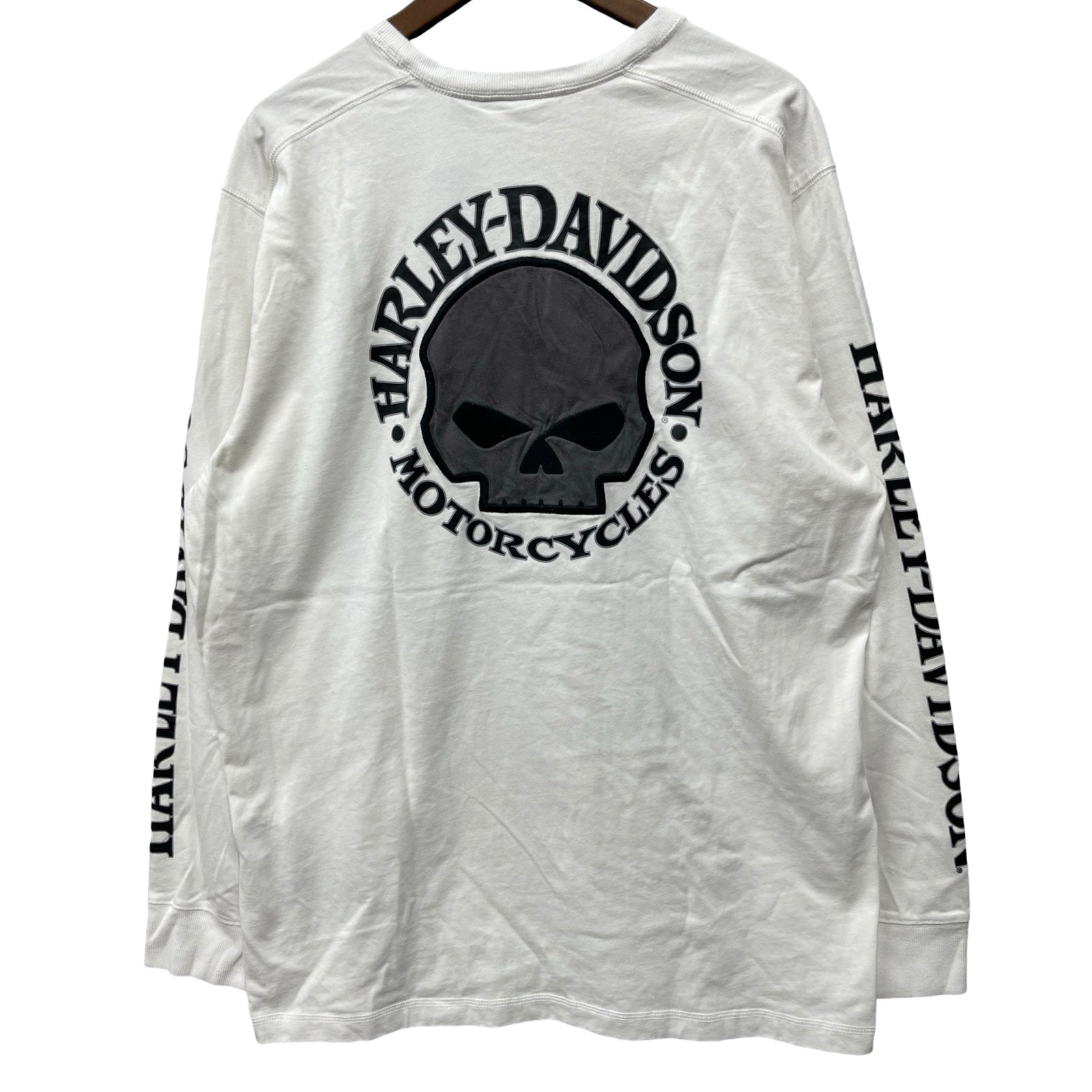 Vintage 00's Harley-Davidson Circle Skull Patches L/S Tee Size XL