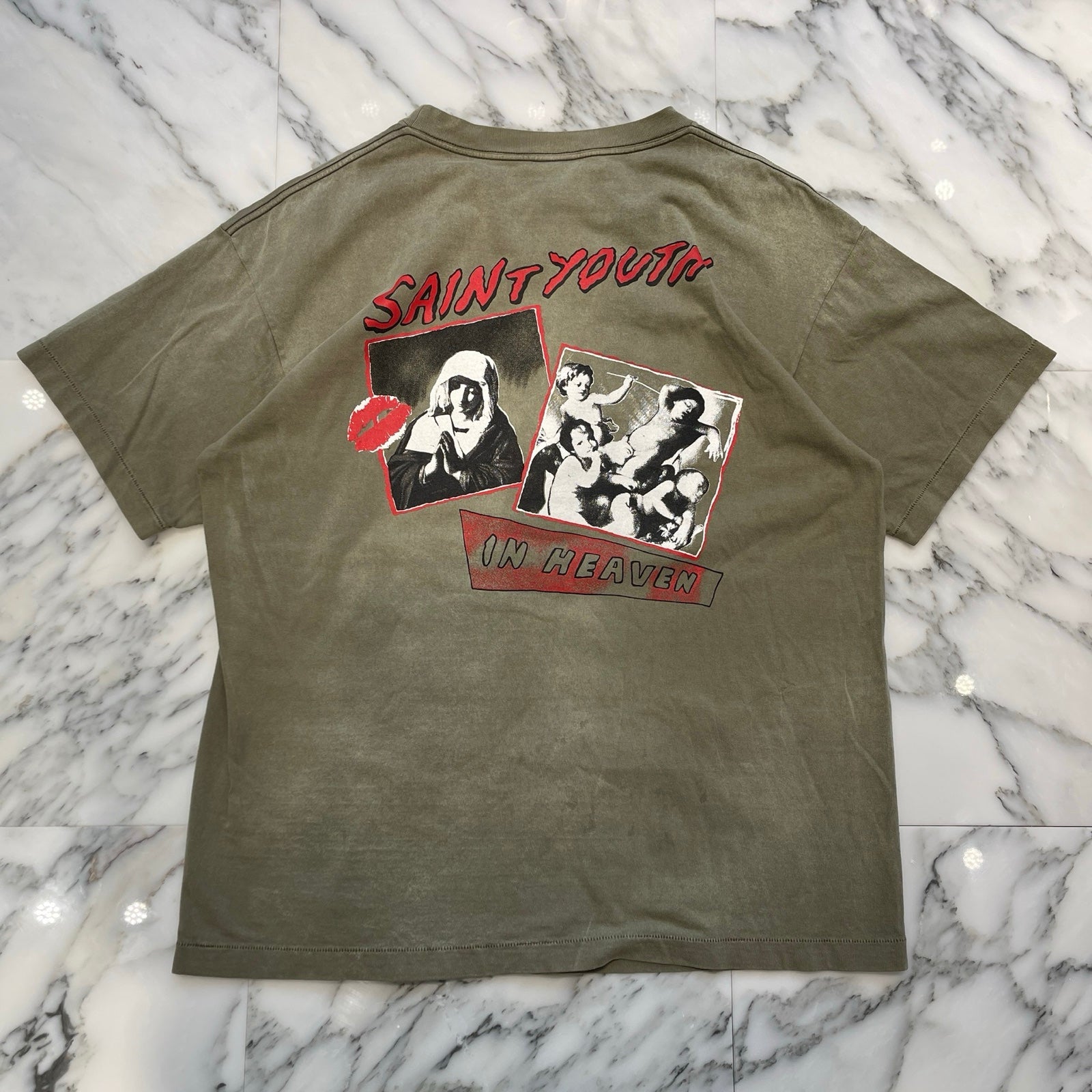 SAINT Mxxxxxx 2022SS SAINT YOUTH print Tee SM-S22-0000-024 Size XL