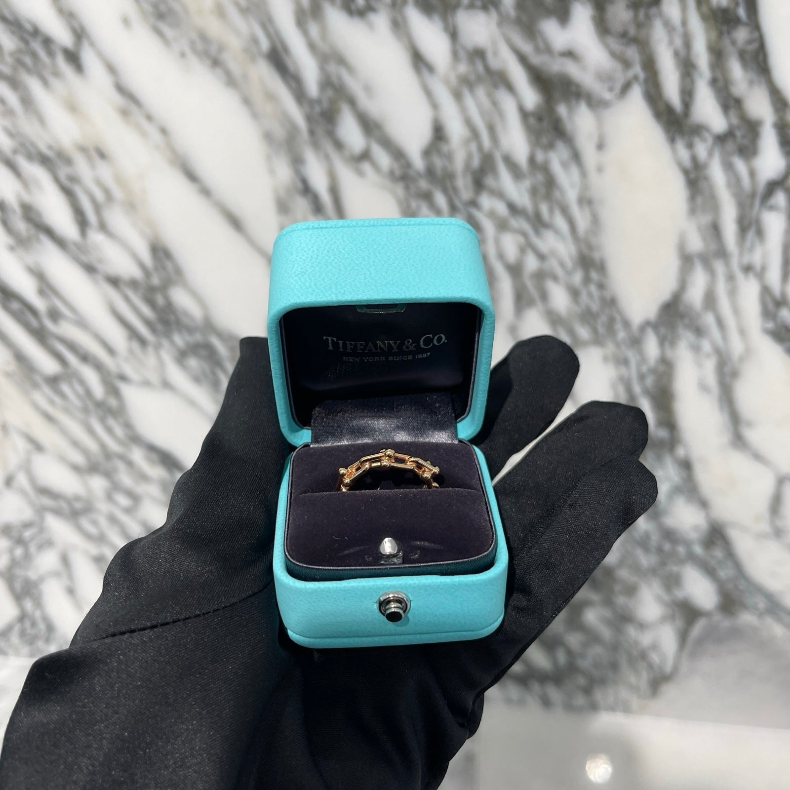 Tiffany＆Co. Hardware Micro Link Ring YG 18K Size 6号 ティファニー ハードウェア マイクロリンクリング イエローゴールド 18K サイズ6号