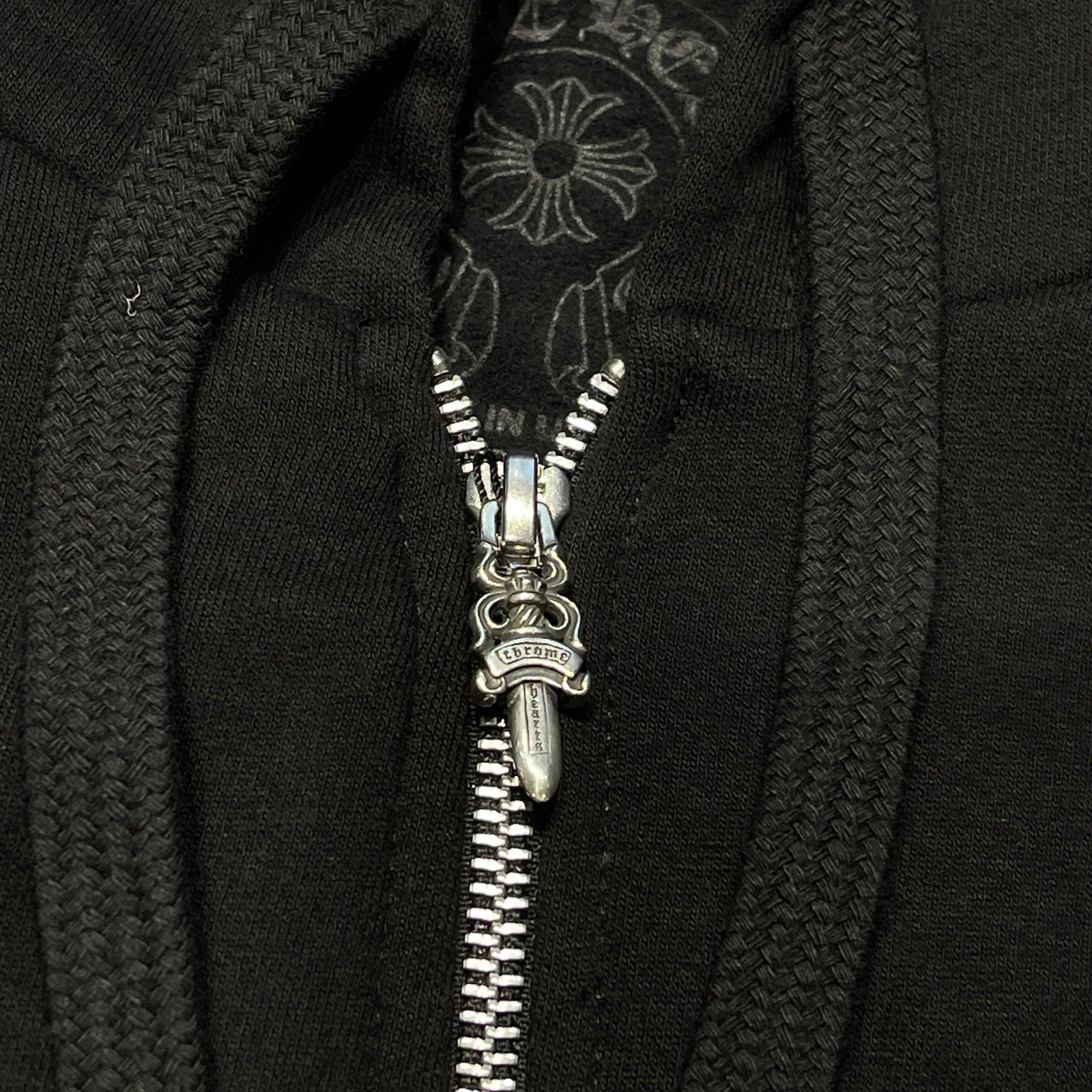 CHROME HEARTS 1998 Vertical Logo Glitter Zip Up Hoodie Size XXL クロムハーツ 1998 ヴァーティカルロゴ グリッタージップアップフーディ サイズXXL