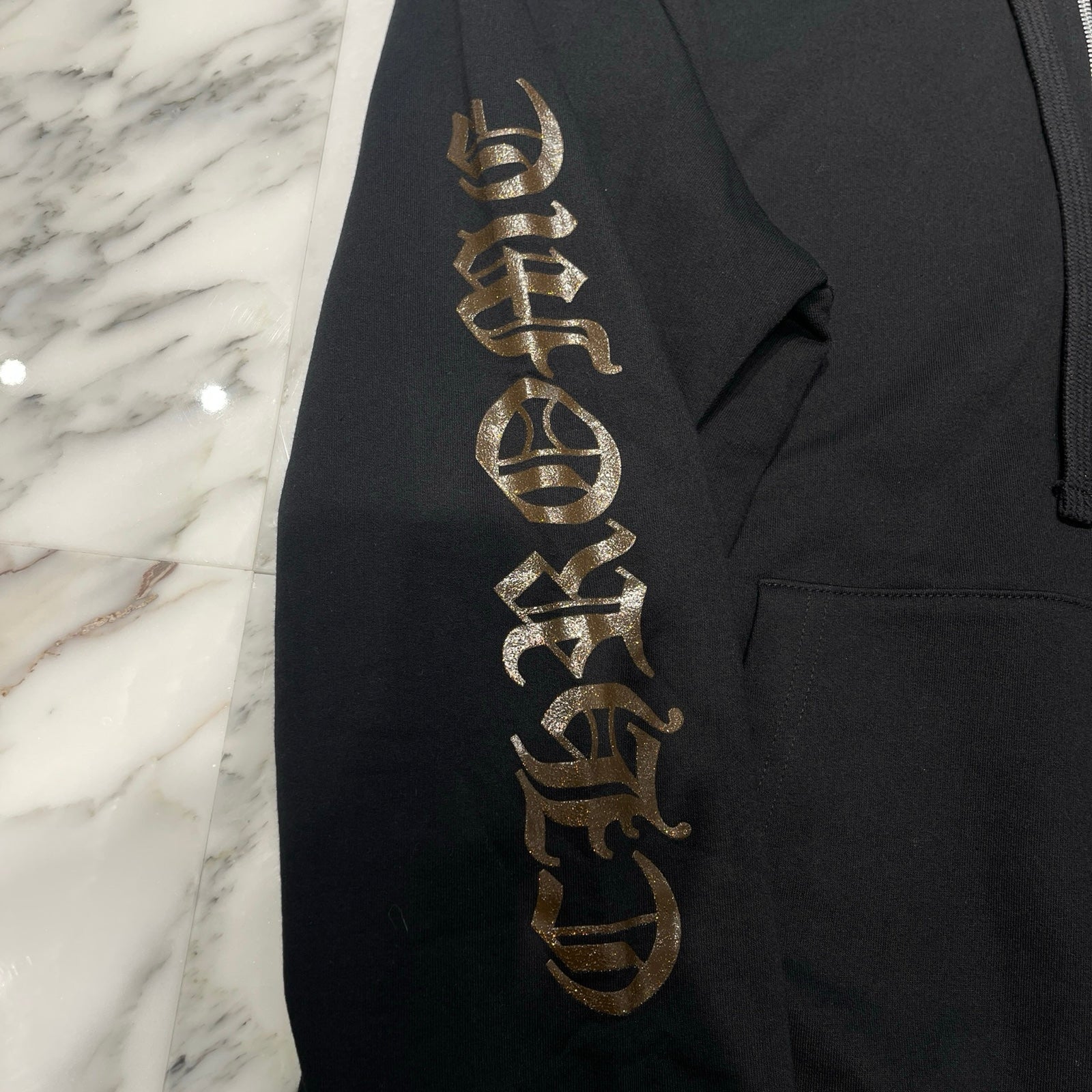 CHROME HEARTS 1998 Vertical Logo Glitter Zip Up Hoodie Size XXL クロムハーツ 1998 ヴァーティカルロゴ グリッタージップアップフーディ サイズXXL