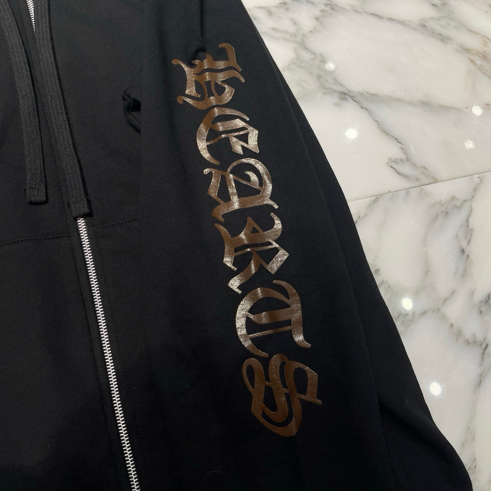 CHROME HEARTS 1998 Vertical Logo Glitter Zip Up Hoodie Size XXL クロムハーツ 1998 ヴァーティカルロゴ グリッタージップアップフーディ サイズXXL