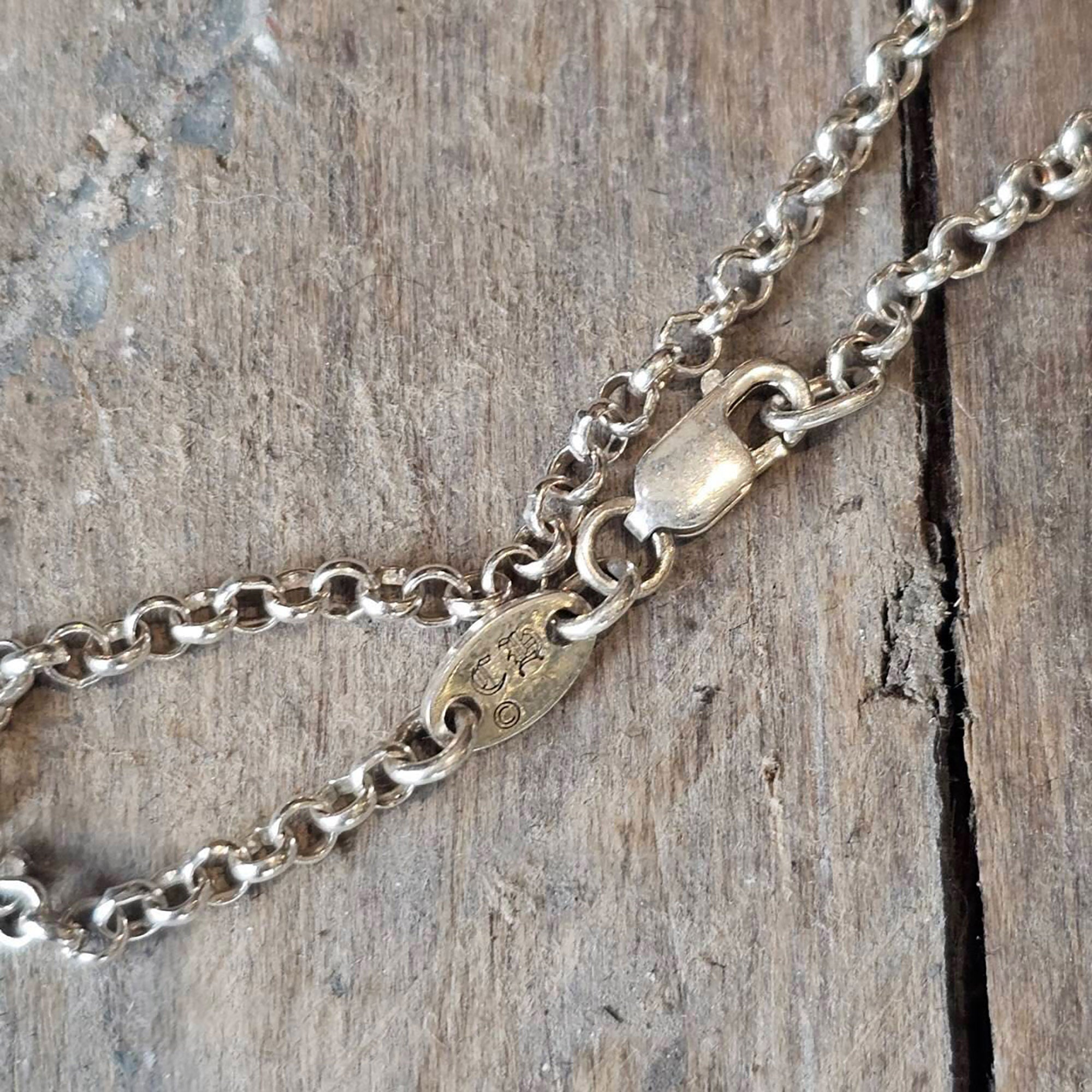 CHROME HEARTS Scroll Label Logo Roll Chain Necklace クロムハーツ スクロールラベルロゴ ロールチェーンネックレス
