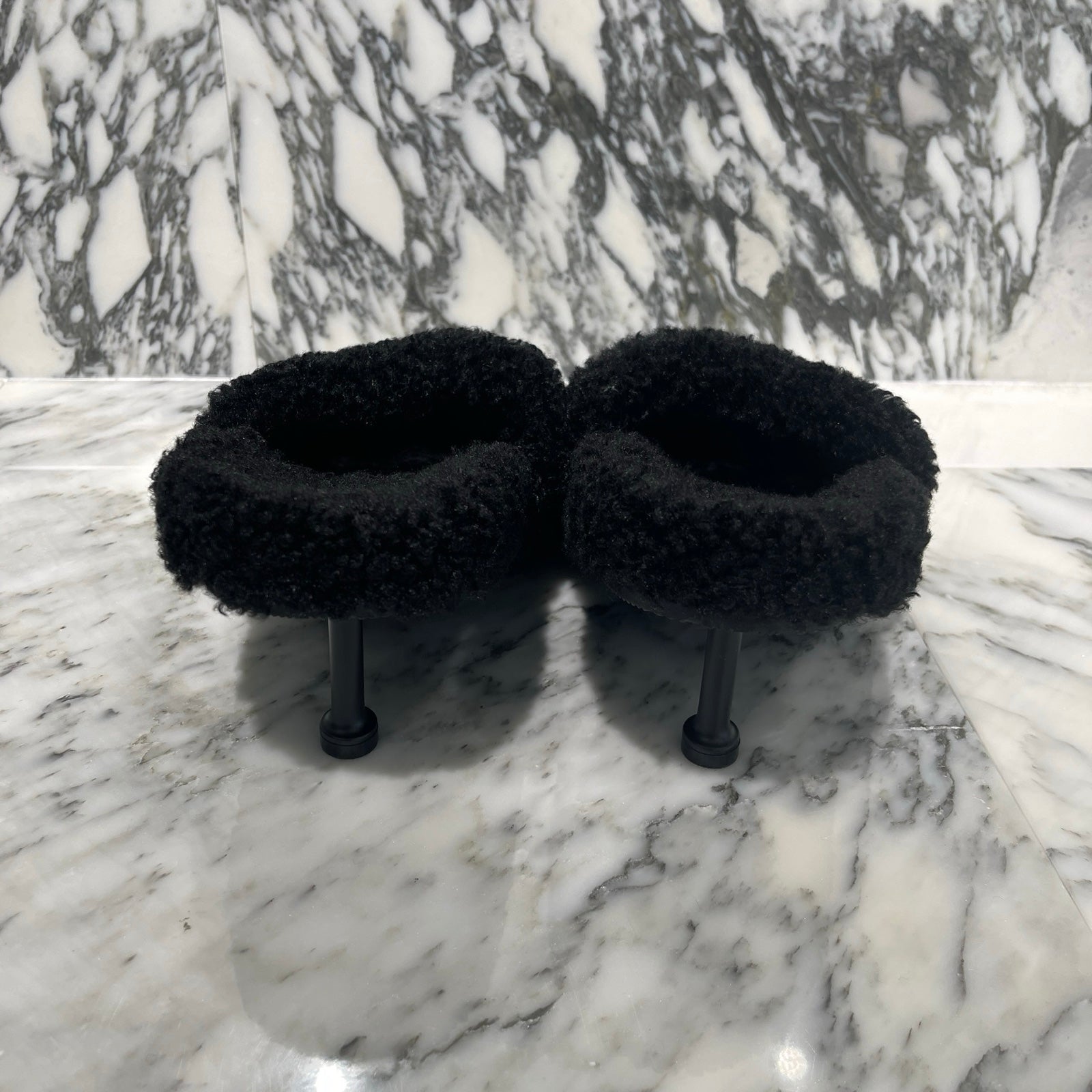 BALENCIAGA 2021SS Campaign Logo Embroidery Boa Fabric Pumps Size 38 バレンシアガ キャンペーンロゴ刺繍 ボア素材 パンプス サイズ38