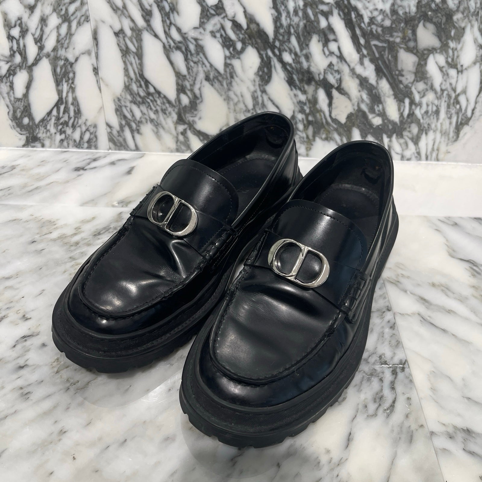 DIOR 2023SS CD ICON Explorer Loafers 3LO117ZJQ_H969 Size 40 ディオール CDアイコン エクスプローラー ローファー レザーシューズ サイズ40