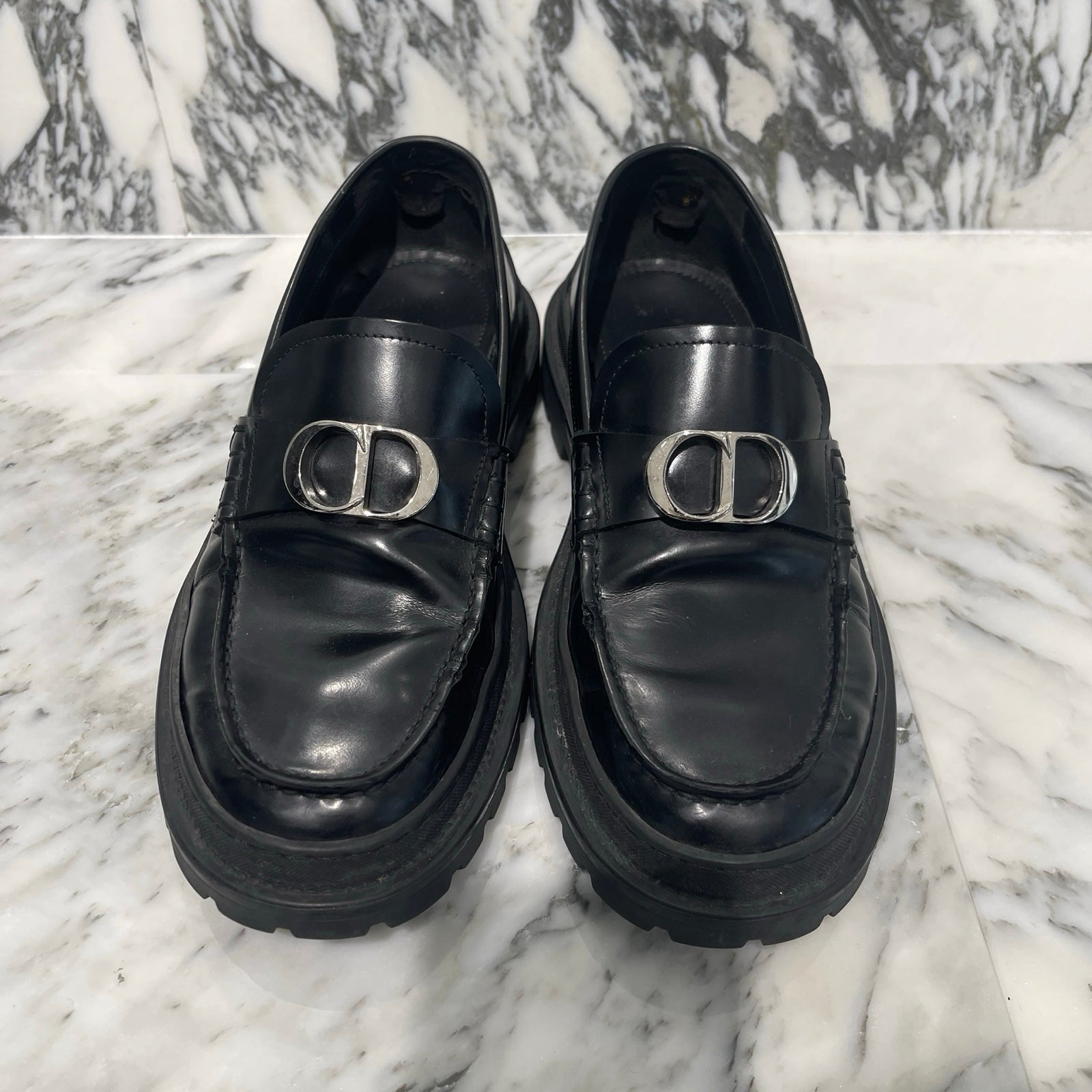 DIOR 2023SS CD ICON Explorer Loafers 3LO117ZJQ_H969 Size 40 ディオール CDアイコン エクスプローラー ローファー レザーシューズ サイズ40