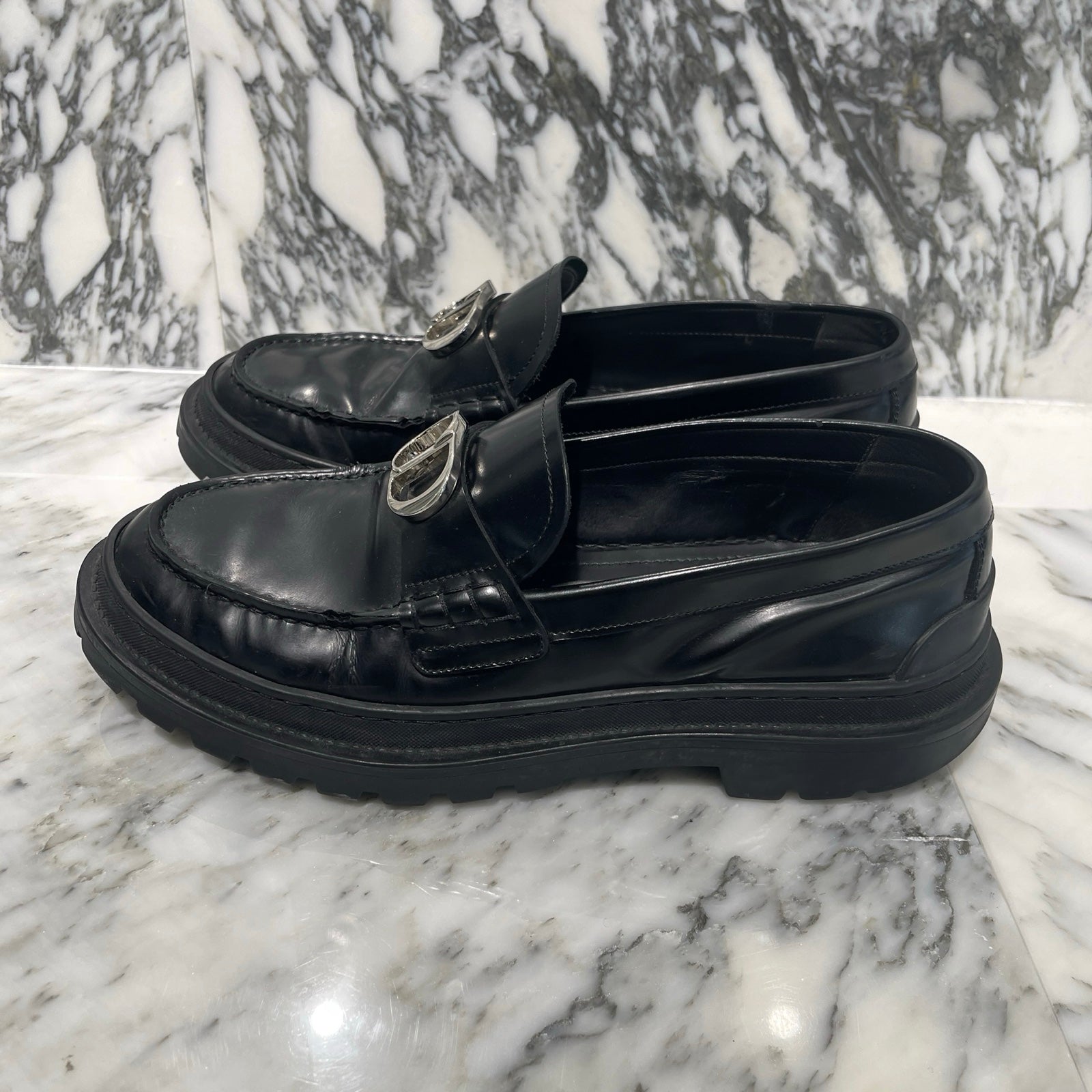 DIOR 2023SS CD ICON Explorer Loafers 3LO117ZJQ_H969 Size 40 ディオール CDアイコン エクスプローラー ローファー レザーシューズ サイズ40