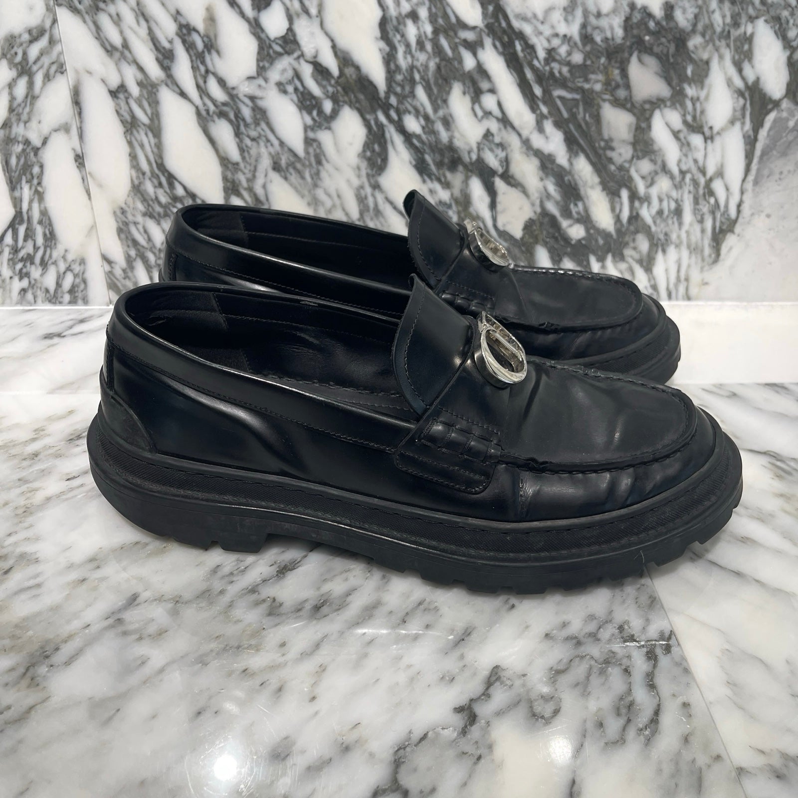 DIOR 2023SS CD ICON Explorer Loafers 3LO117ZJQ_H969 Size 40 ディオール CDアイコン エクスプローラー ローファー レザーシューズ サイズ40