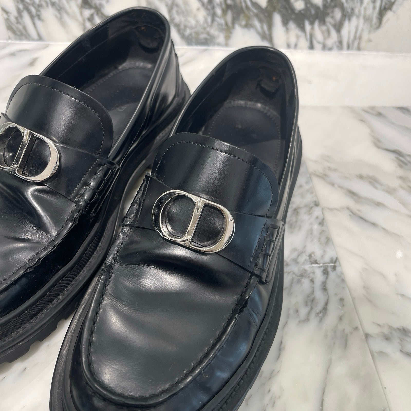 DIOR 2023SS CD ICON Explorer Loafers 3LO117ZJQ_H969 Size 40 ディオール CDアイコン エクスプローラー ローファー レザーシューズ サイズ40