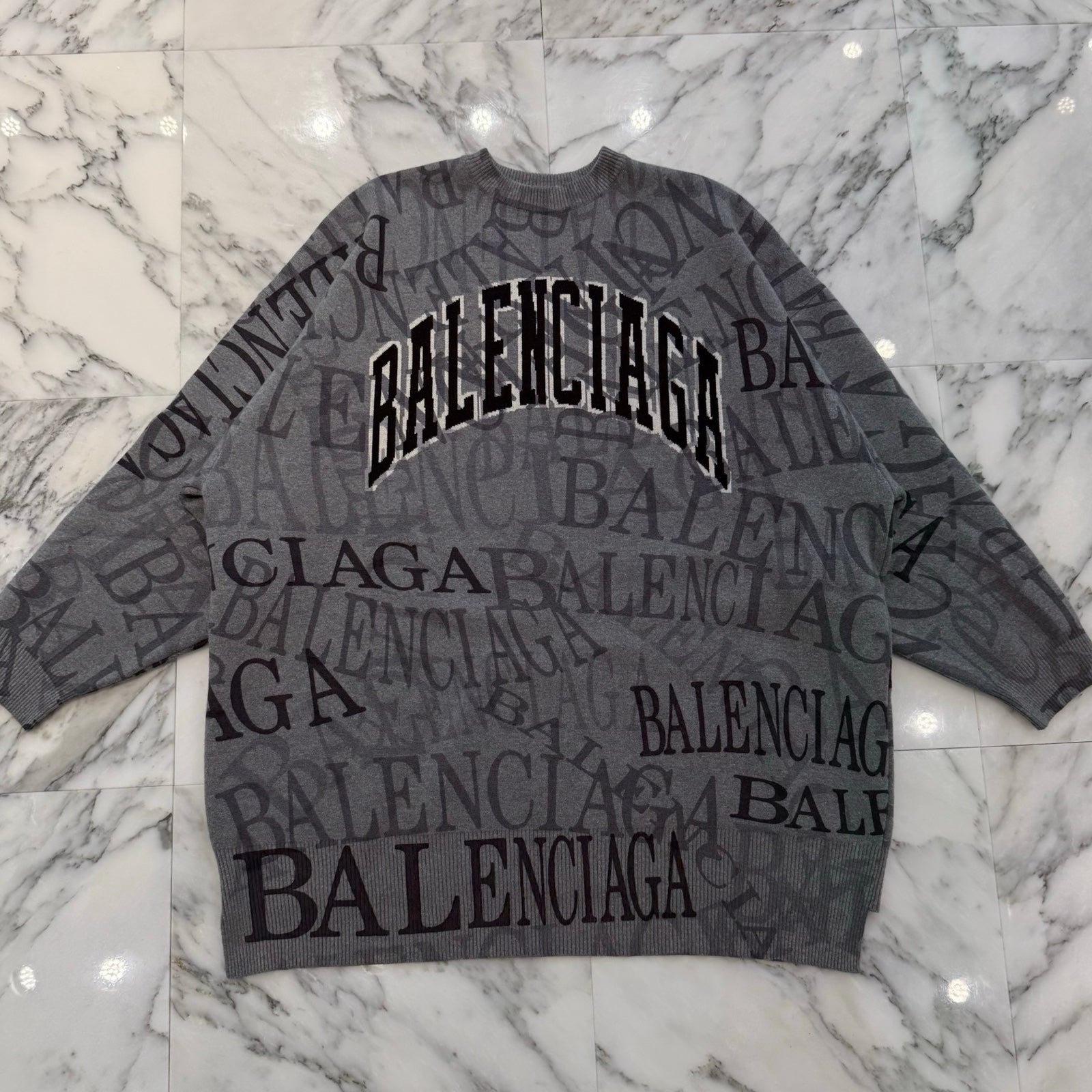 BALENCIAGA 2019SS Typography Oversized Knit Size XS バレンシアガ タイポグラフィ オーバーサイズニット サイズXS