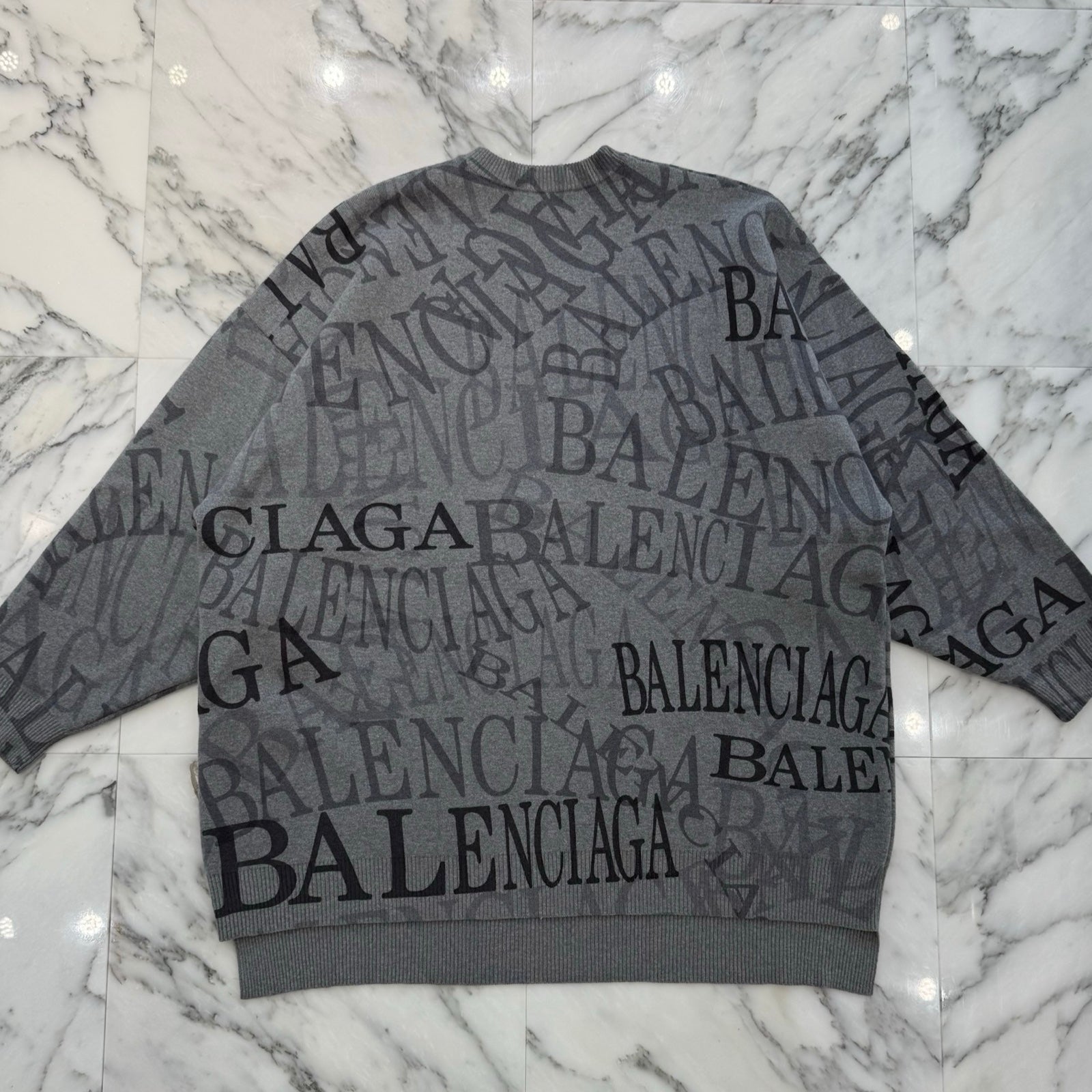 BALENCIAGA 2019SS Typography Oversized Knit Size XS バレンシアガ タイポグラフィ オーバーサイズニット サイズXS