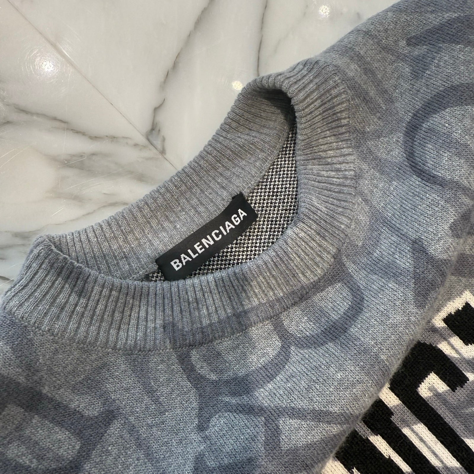 BALENCIAGA 2019SS Typography Oversized Knit Size XS バレンシアガ タイポグラフィ オーバーサイズニット サイズXS