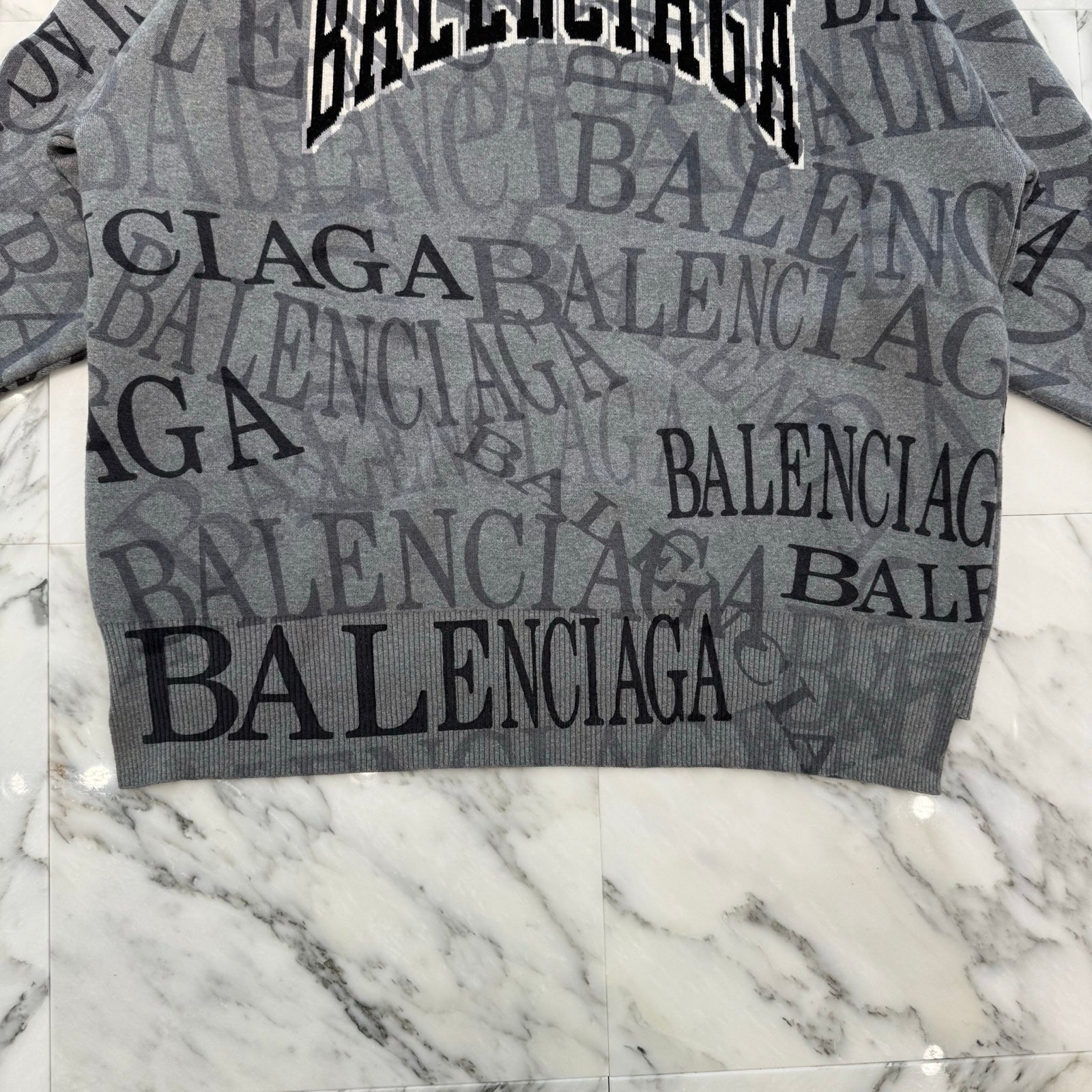 BALENCIAGA 2019SS Typography Oversized Knit Size XS バレンシアガ タイポグラフィ オーバーサイズニット サイズXS