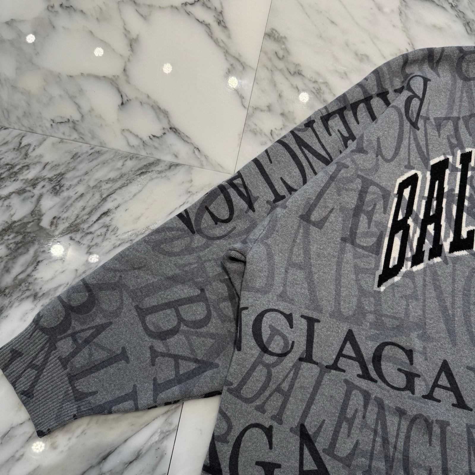 BALENCIAGA 2019SS Typography Oversized Knit Size XS バレンシアガ タイポグラフィ オーバーサイズニット サイズXS
