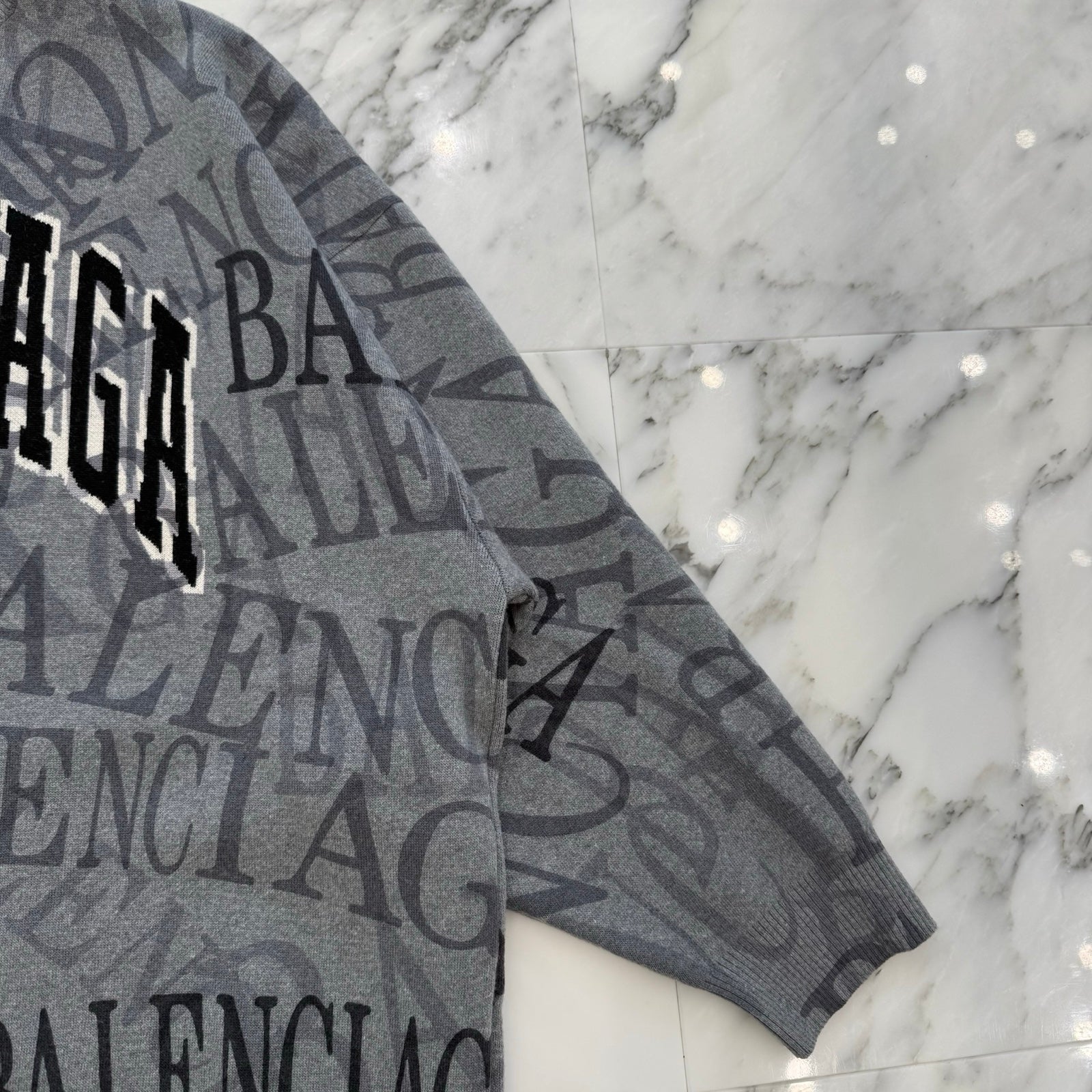 BALENCIAGA 2019SS Typography Oversized Knit Size XS バレンシアガ タイポグラフィ オーバーサイズニット サイズXS