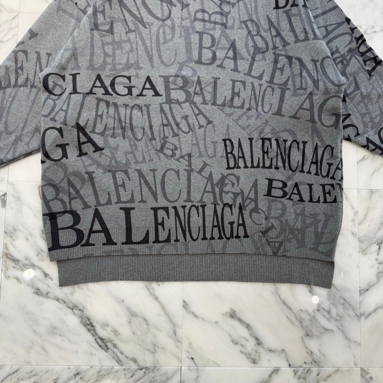 BALENCIAGA 2019SS Typography Oversized Knit Size XS バレンシアガ タイポグラフィ オーバーサイズニット サイズXS