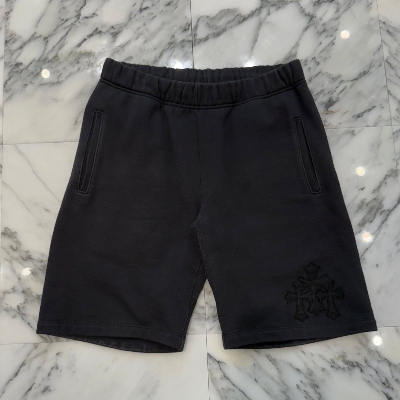 CHROME HEARTS Y NOT 3 Cemetery Cross Patch Sweat Shorts Size M クロムハーツ ワイノット 3セメタリークロスパッチ スウェットショーツ サイズM