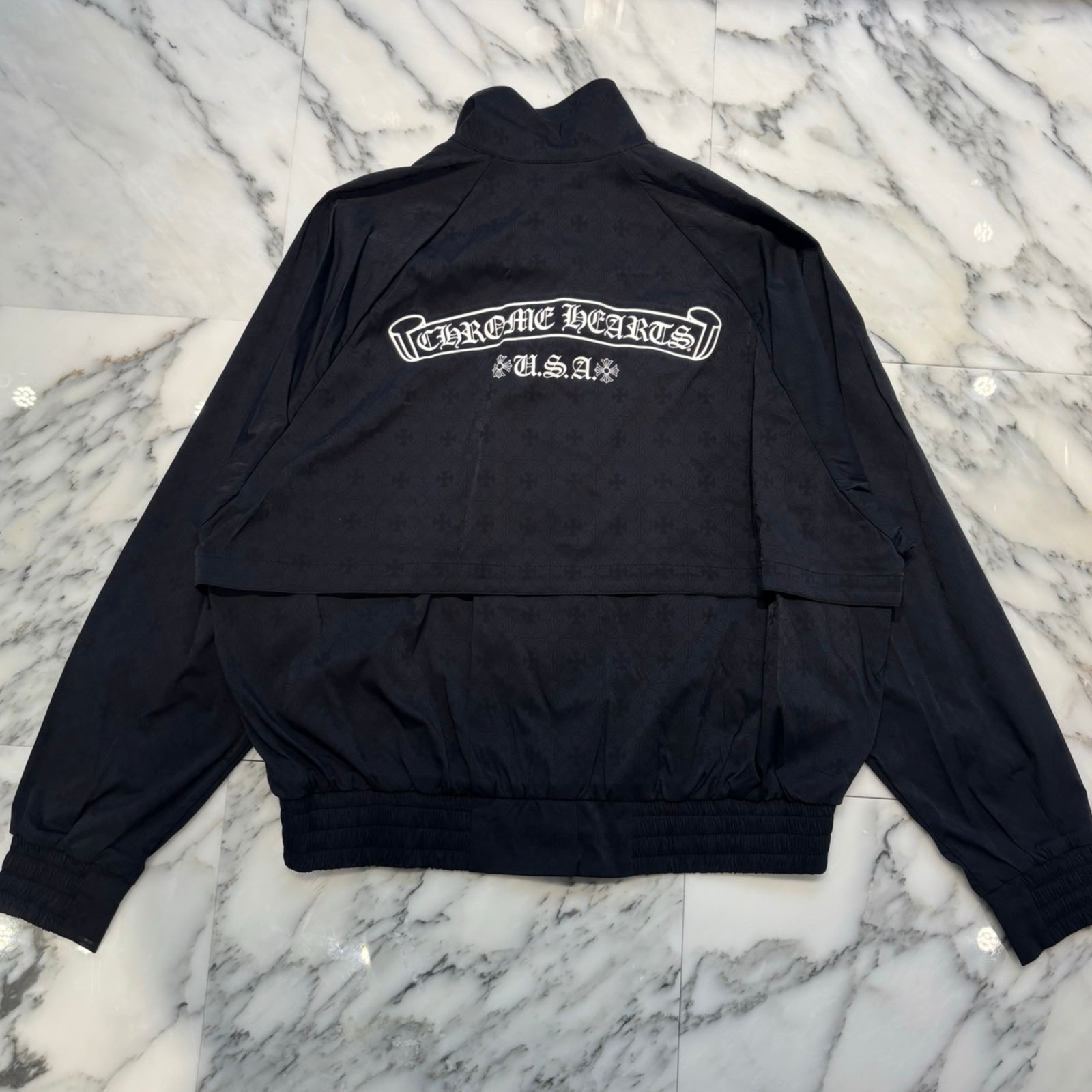 CHROME HEARTS Y NOT U Match Point Back USA Arch Logo Nylon Jacket Size XXL クロムハーツ ワイノット Uマッチポイント バックUSAアーチロゴ ナイロンジャケット サイズXXL