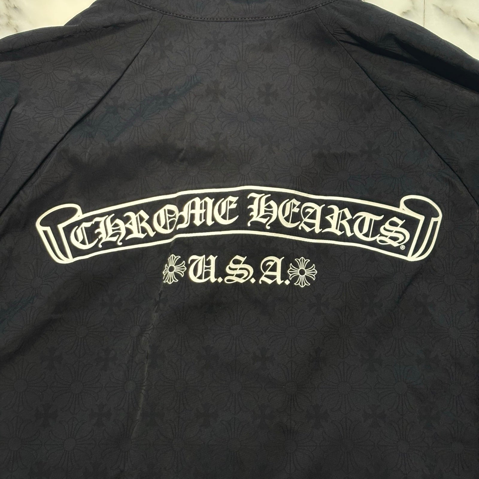 CHROME HEARTS Y NOT U Match Point Back USA Arch Logo Nylon Jacket Size XL クロムハーツ ワイノット Uマッチポイント バックUSAアーチロゴ ナイロンジャケット サイズXL