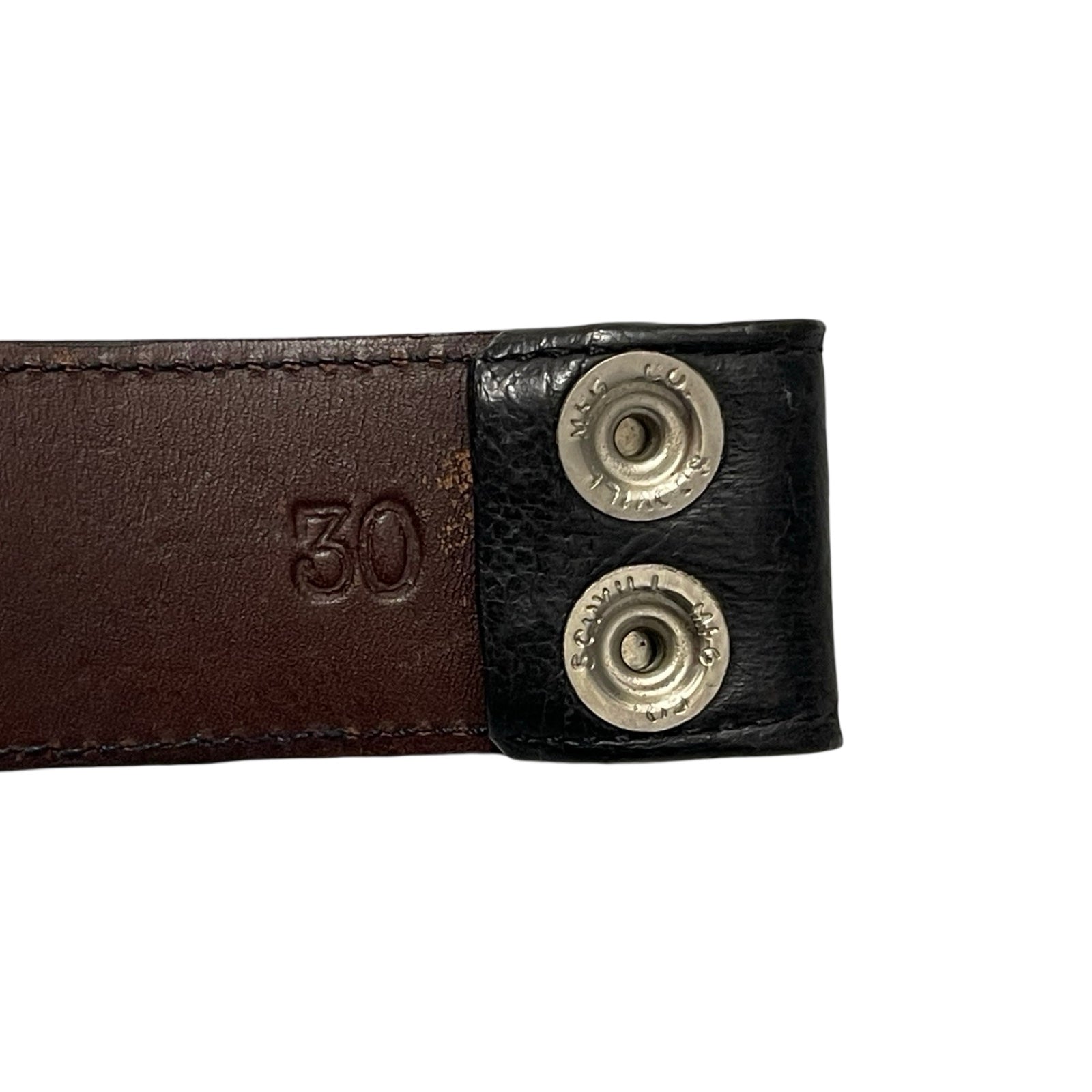 CHROME HEARTS Black Cemetery Cross Patch Leather Belt Size30