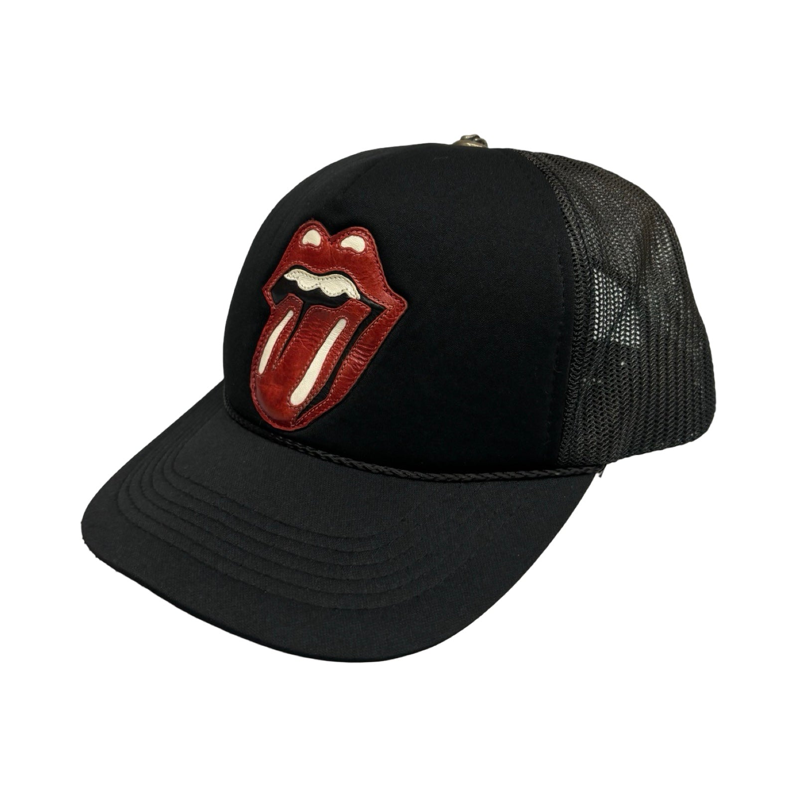 CHROME HEARTS×Rolling Stones lip and tan patch Trucker Cap Size