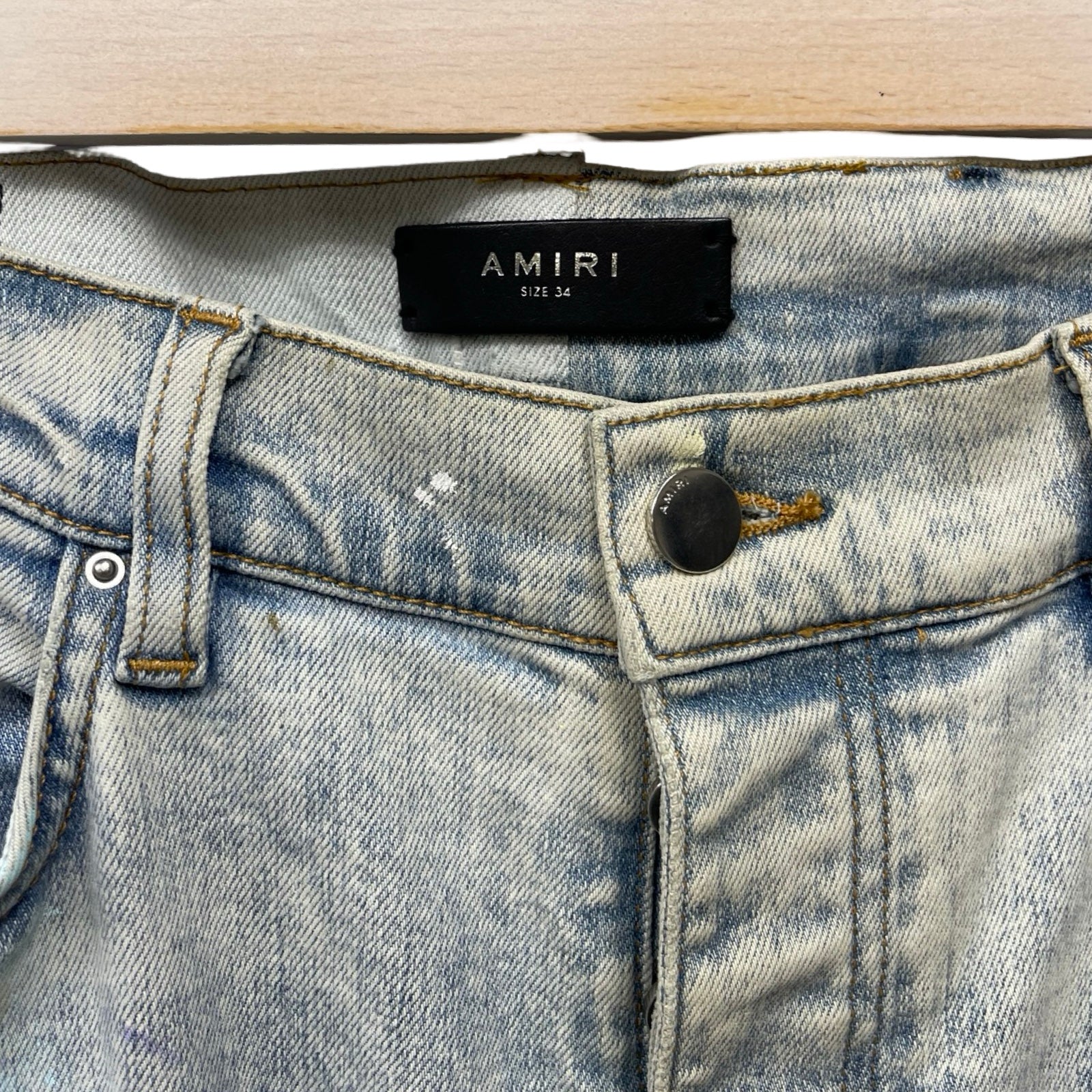 AMIRI Painter Tie Dye Damage Stretch Skinny Jeans Size 34