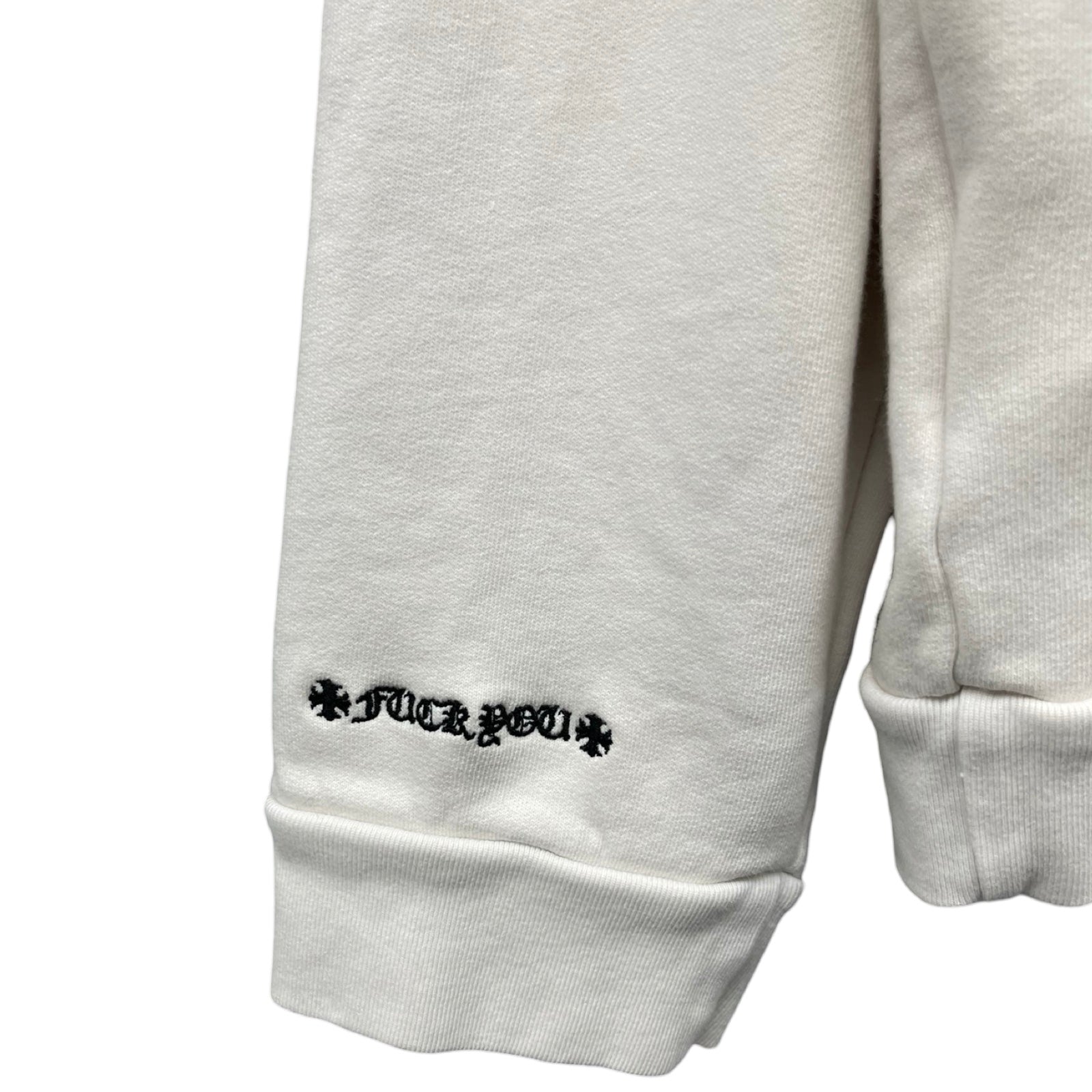 CHROME HEARTS Y NOT Vertical Logo Embroidery Pullover Hoodie Size XL