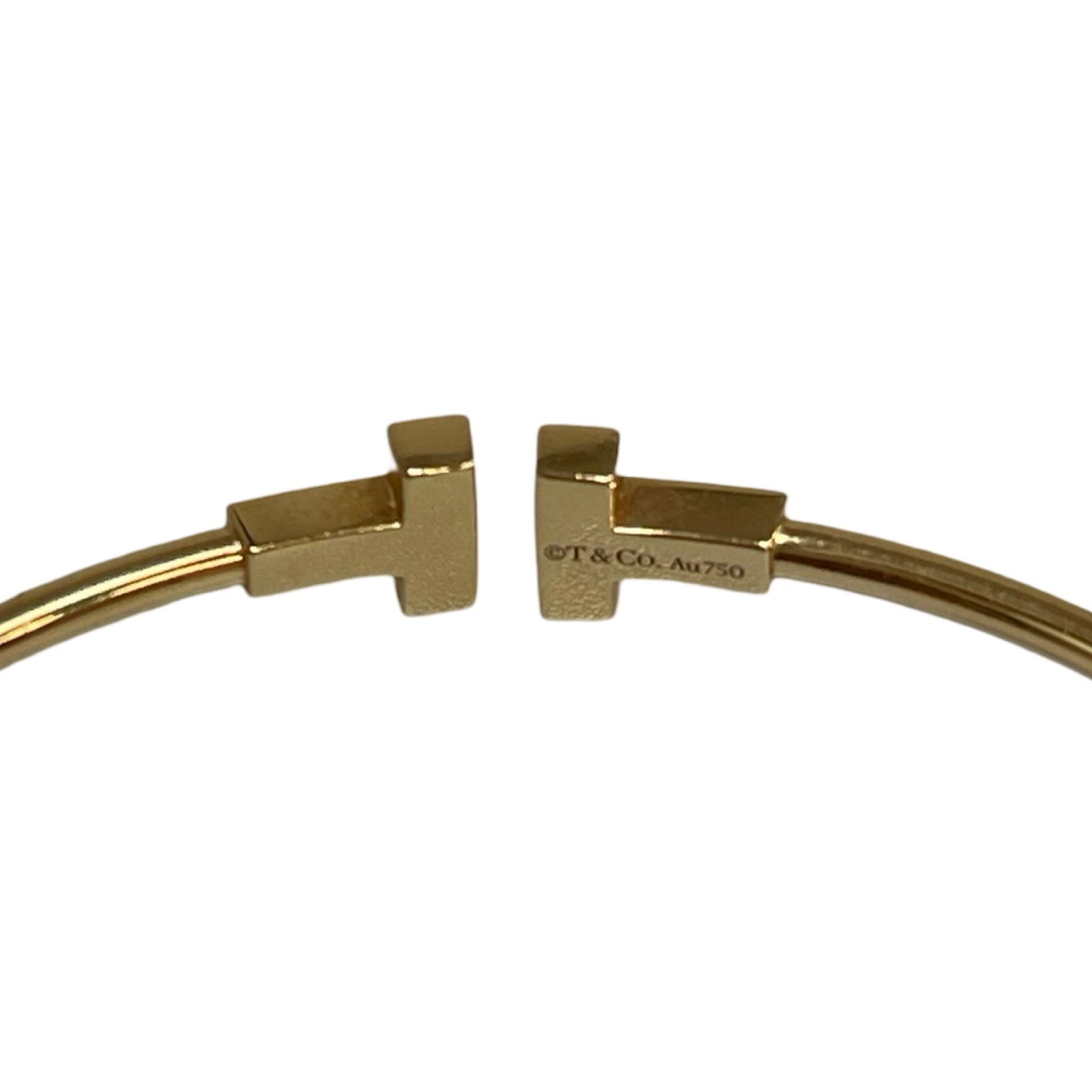 Tiffany Co. T Narrow Wire Bracelet K18 YG