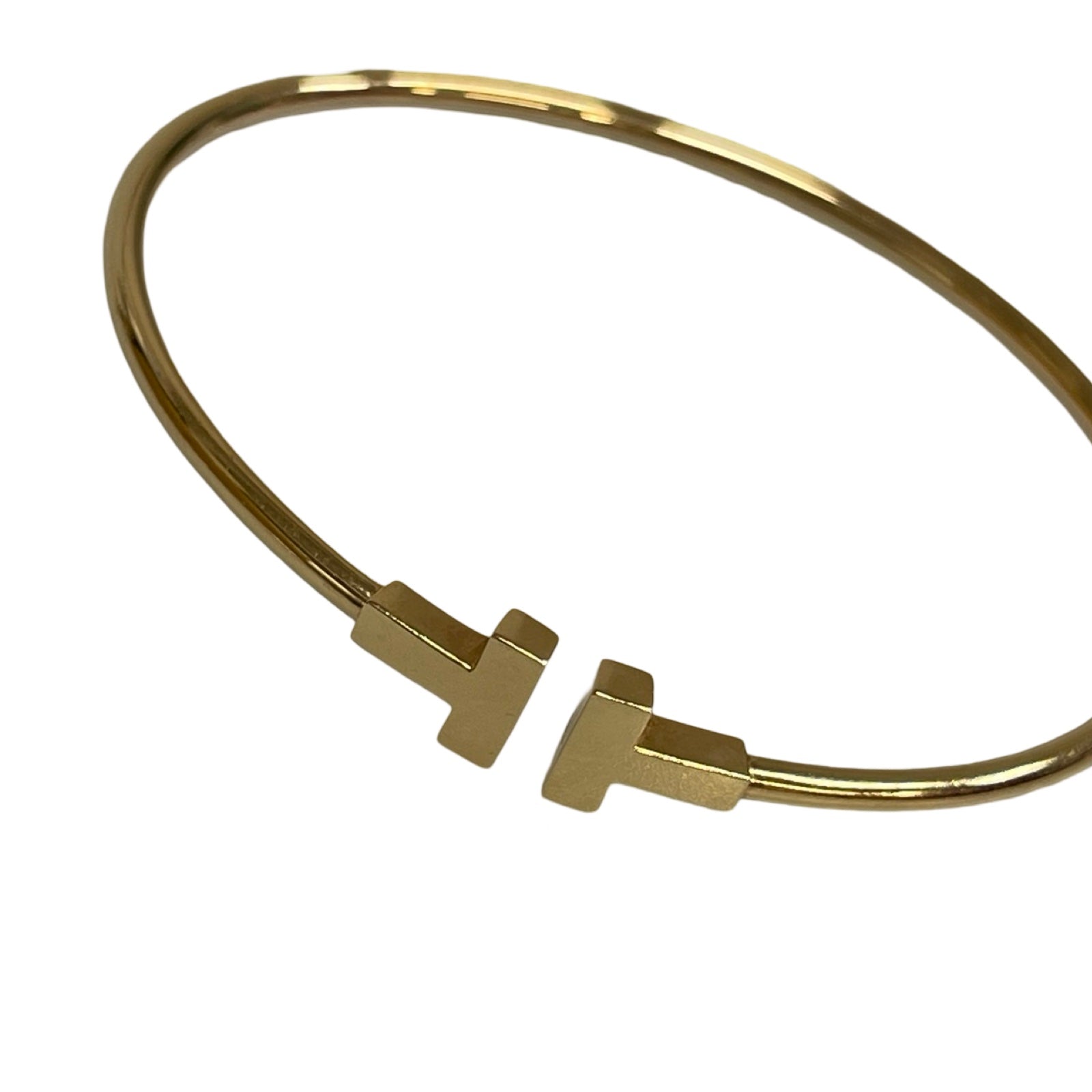 Tiffany Co. T Narrow Wire Bracelet K18 YG