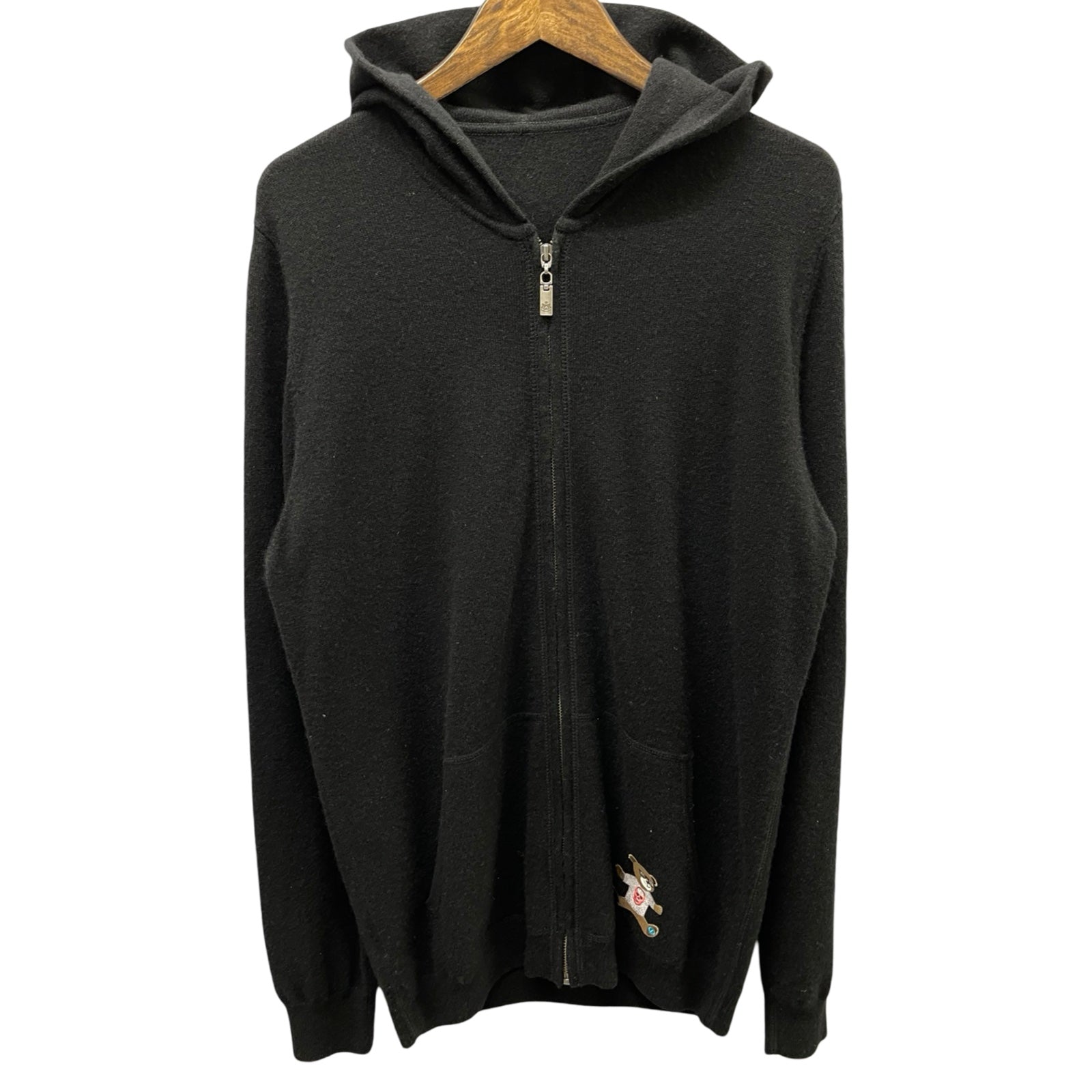 lucien pellat-finet Cashmere Bear Appliqué Knit Hoodie Size XL