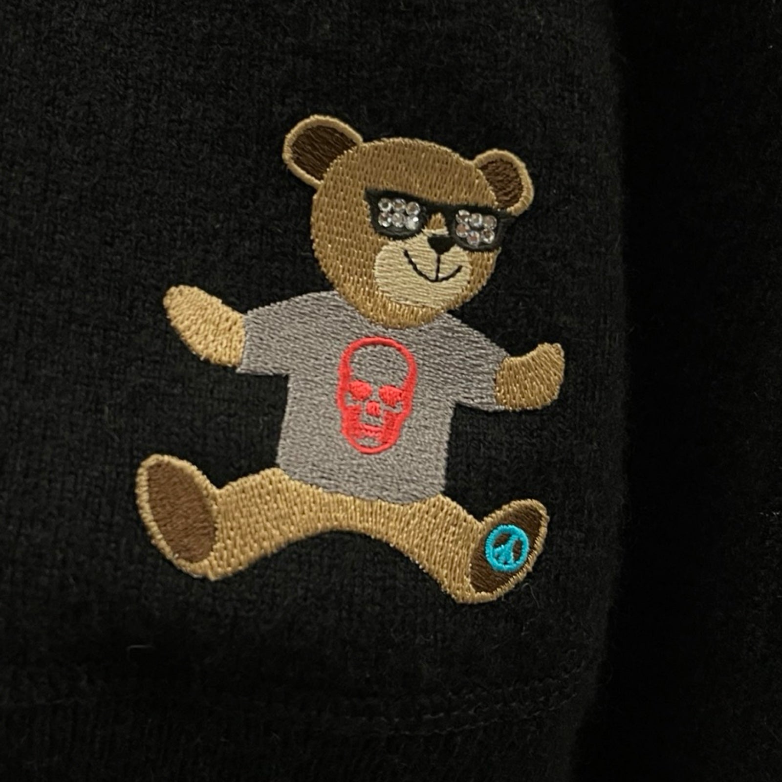 lucien pellat-finet Cashmere Bear Appliqué Knit Hoodie Size XL