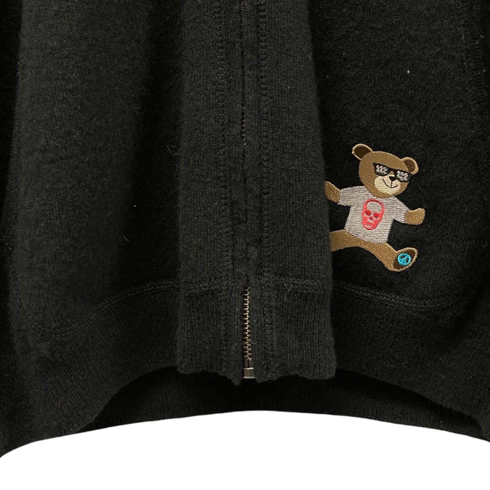 lucien pellat-finet Cashmere Bear Appliqué Knit Hoodie Size XL