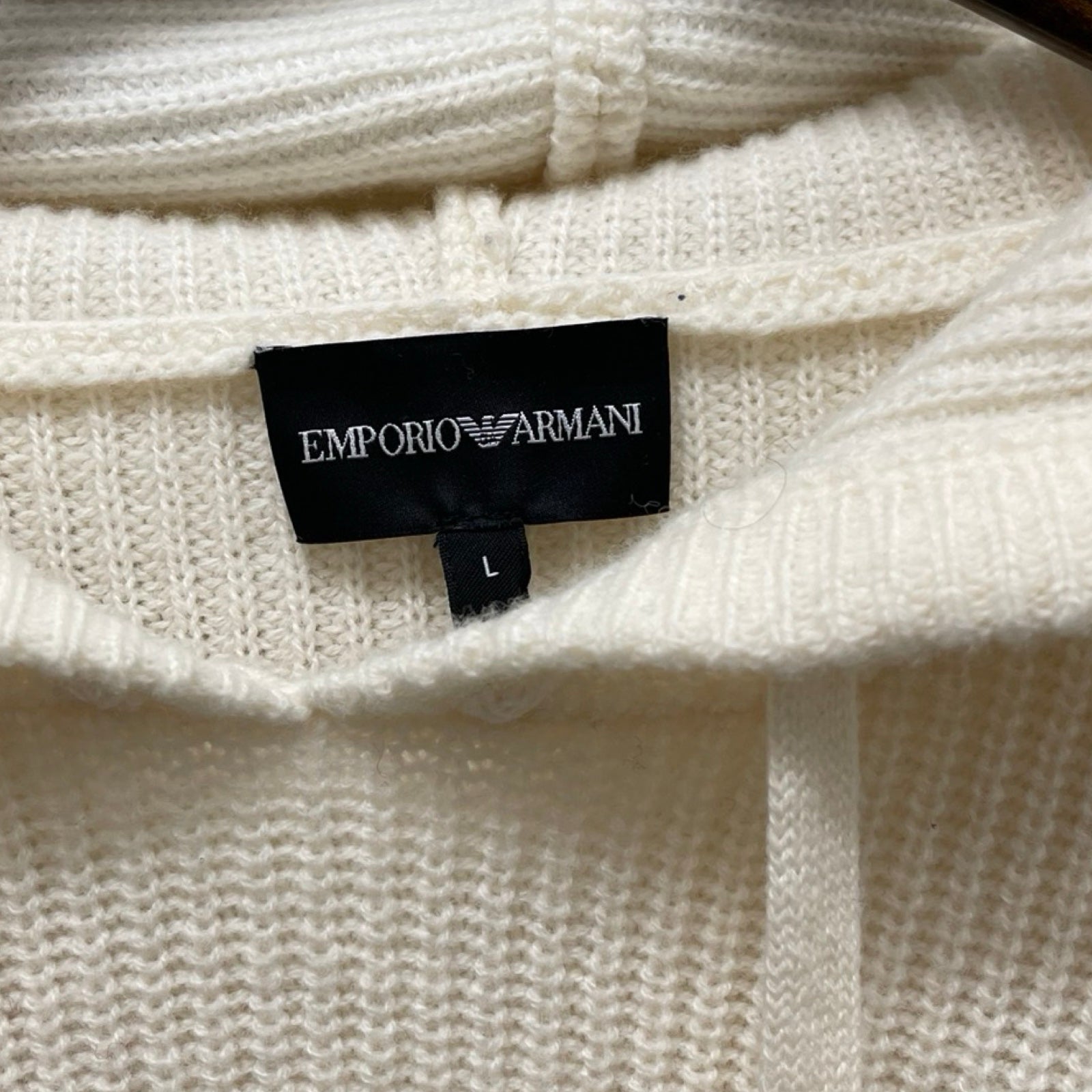 EMPORIO ARMANI 2024SS Mon Amour Intarsia-Knit Hoodie 3D1MVJ1M42Z Size L
