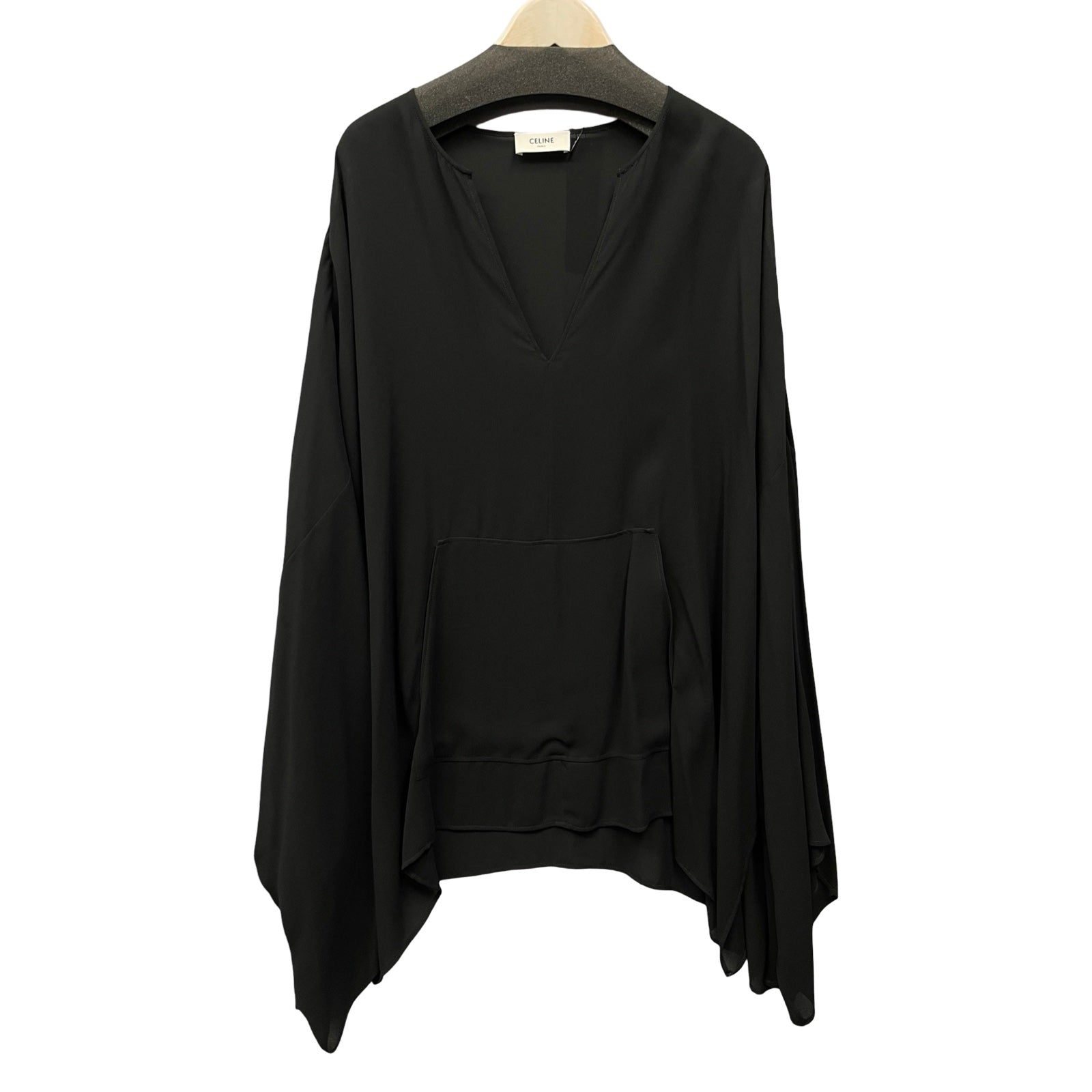 CELINE 2022SS Viscose Georgette Kaftan Tunic Shirt 2C732243G Size 50