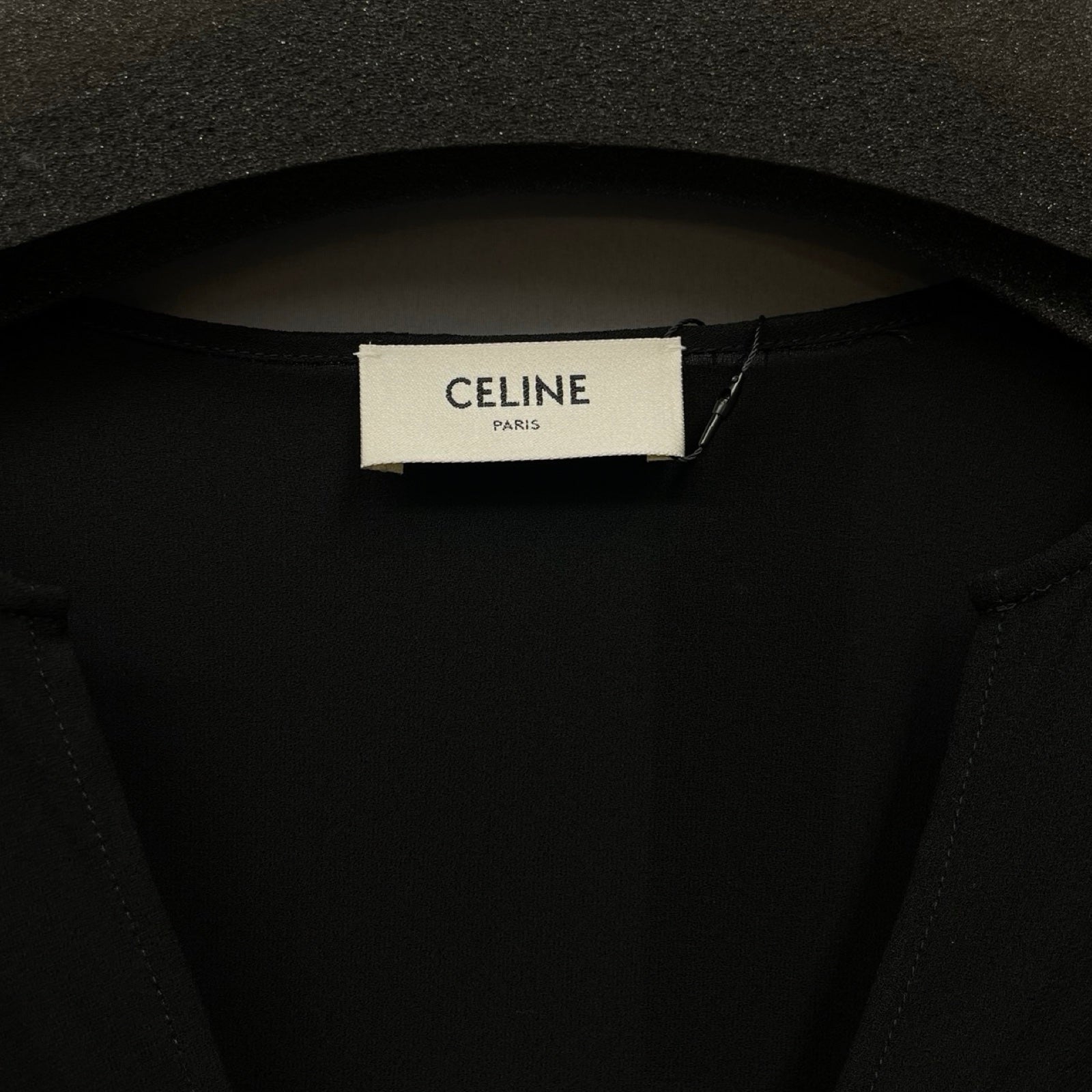 CELINE 2022SS Viscose Georgette Kaftan Tunic Shirt 2C732243G Size 50