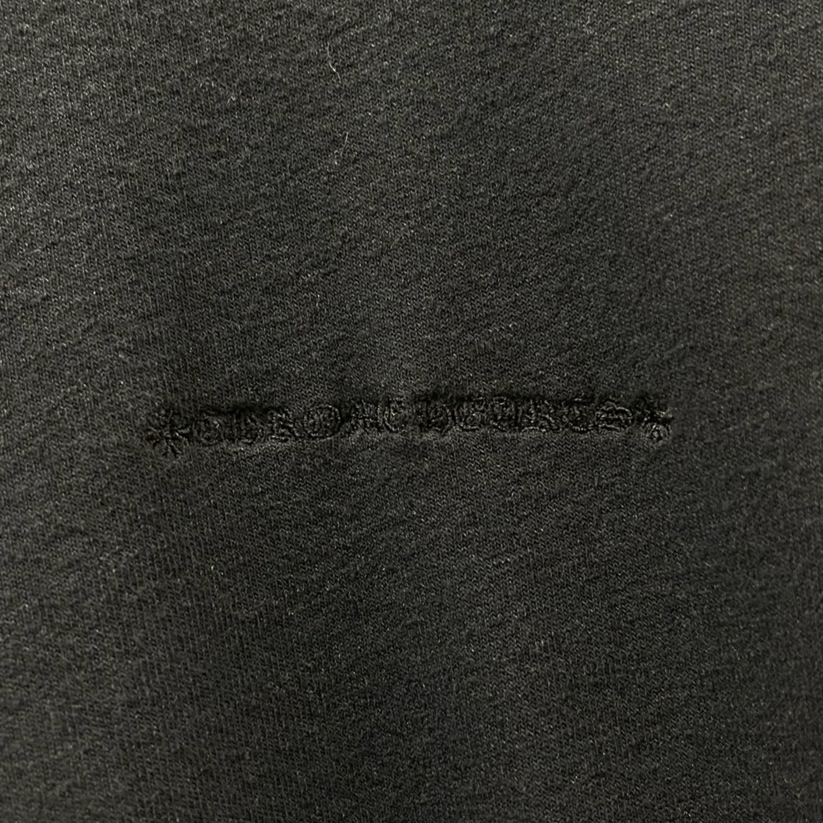 CHROME HEARTS Y NOT Leather Cross Patch Crewneck Sweat Shirt Size XL