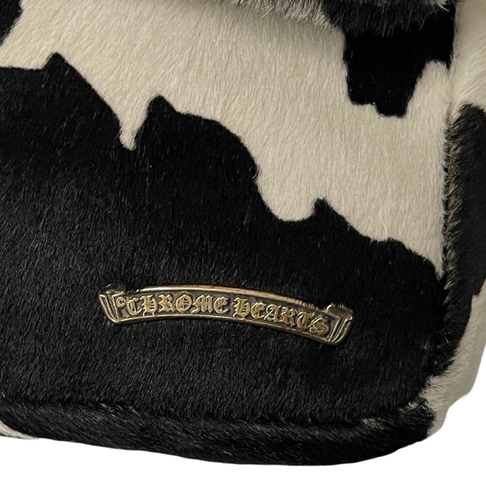 CHROME HEARTS HOT POT CH Plus Cross Ball Unborn Carf Leather Shoulder Bag