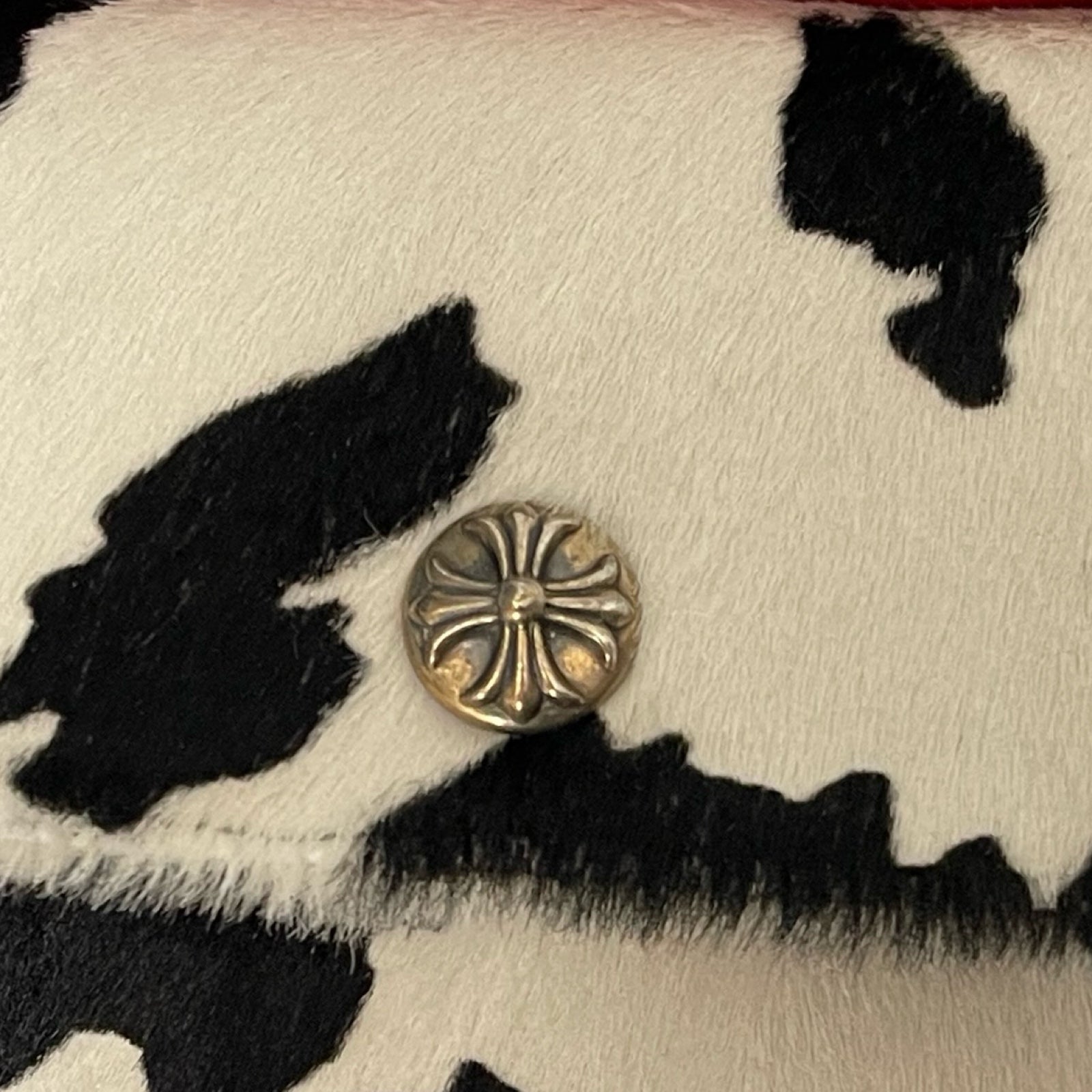 CHROME HEARTS HOT POT CH Plus Cross Ball Unborn Carf Leather Shoulder Bag