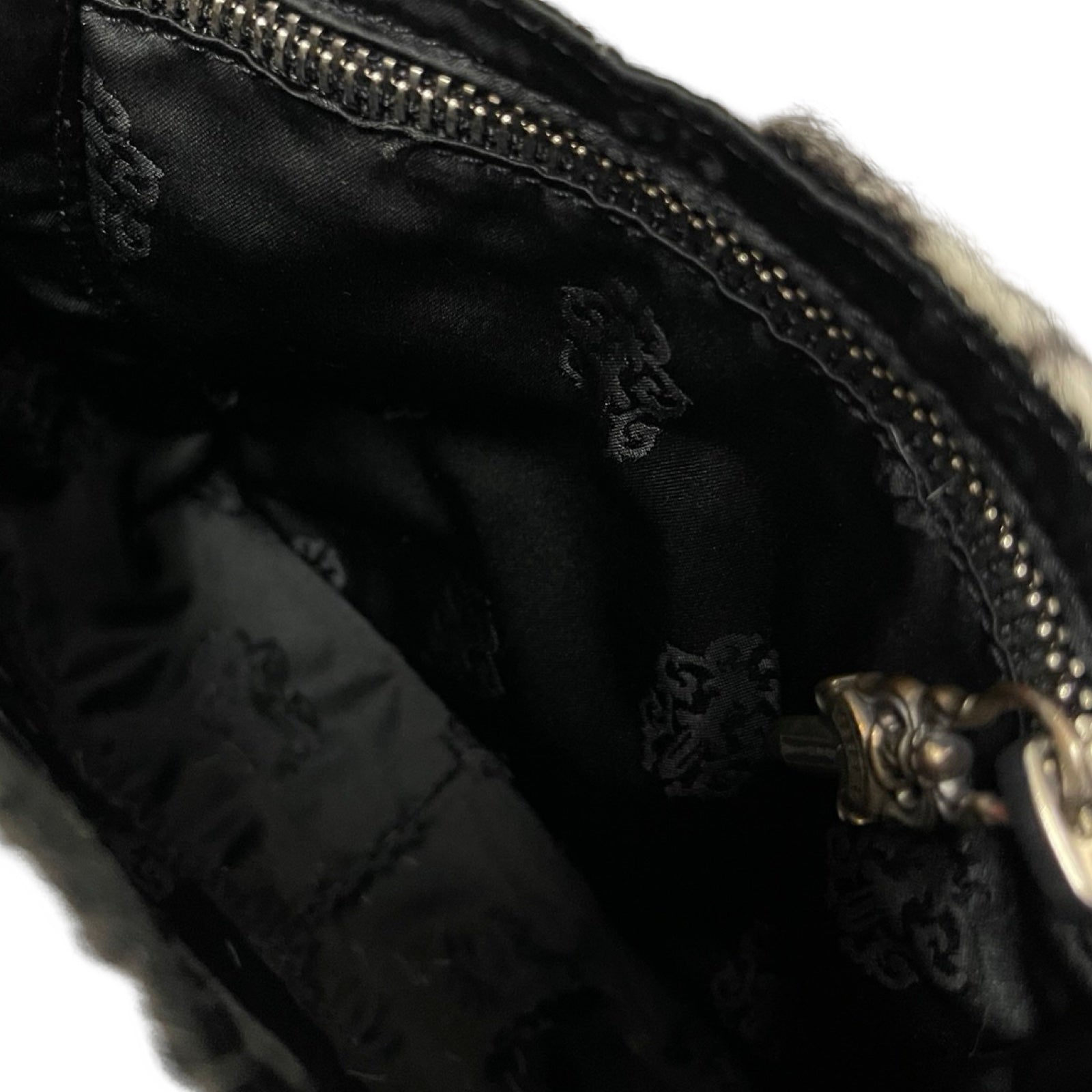 CHROME HEARTS HOT POT CH Plus Cross Ball Unborn Carf Leather Shoulder Bag