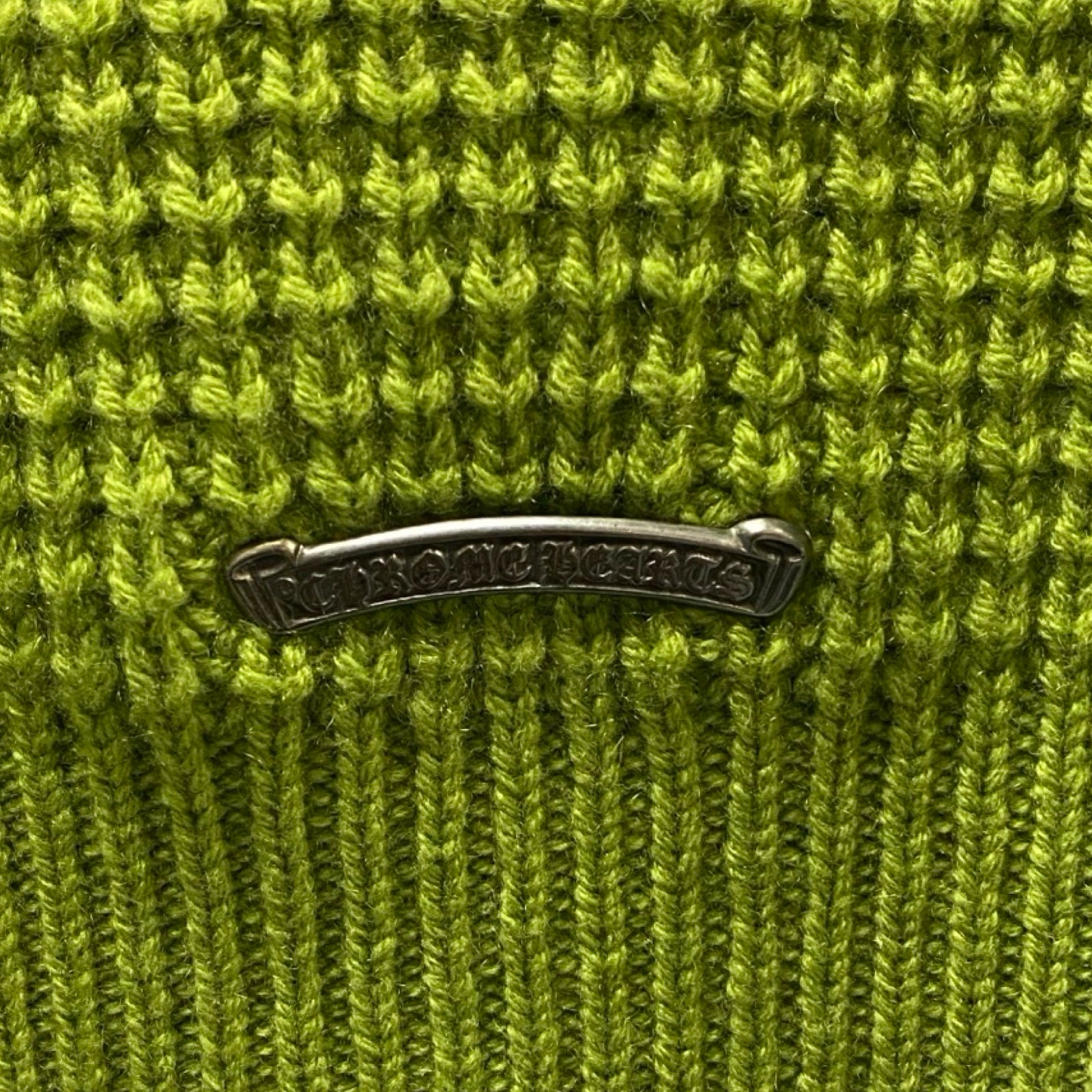 CHROME HEARTS YNOT Unborn Calf Cross Patch Cashmere Knit Sweater Size S