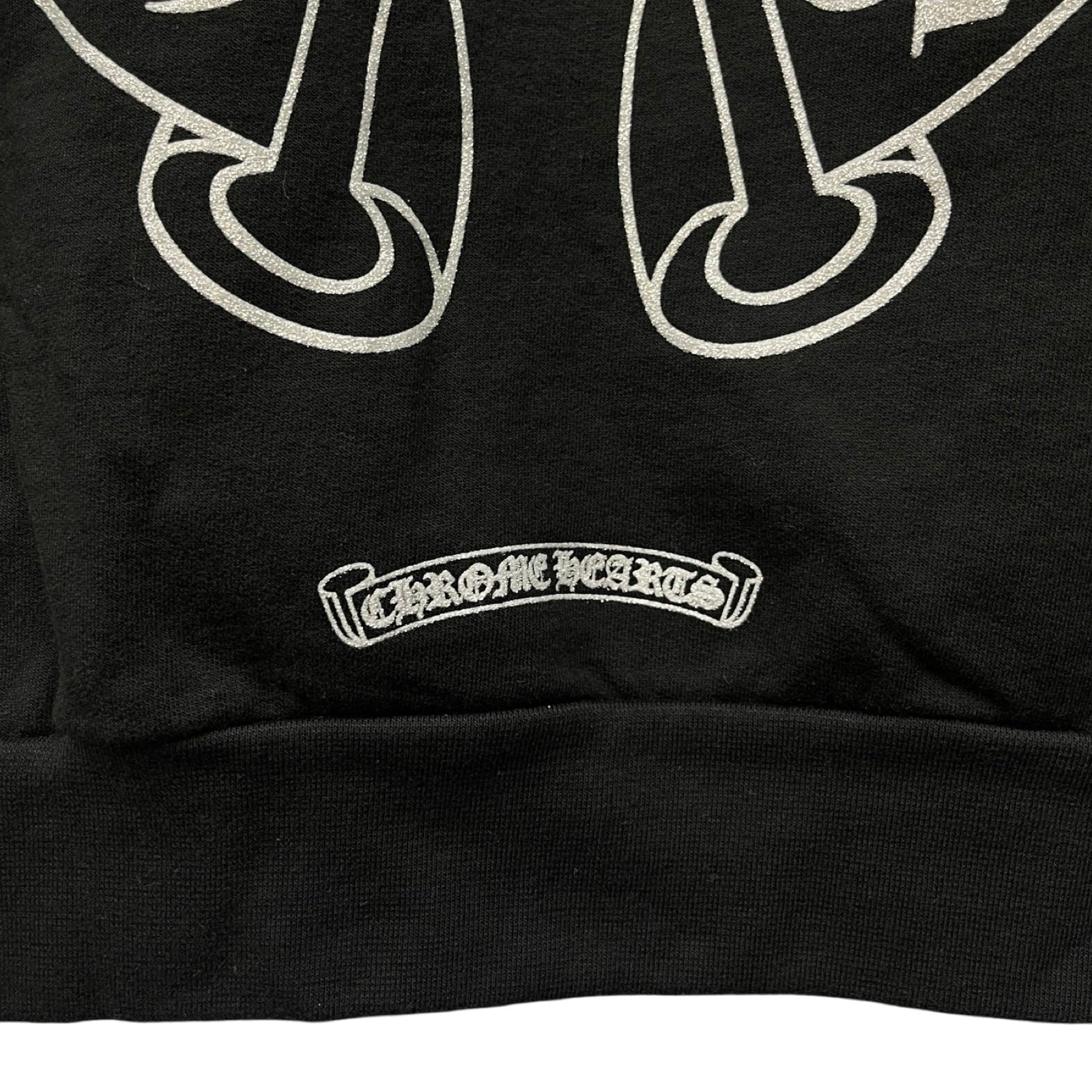 CHROME HEARTS 2024SS Silver Glitter Horseshoe Pullover Hoodie Size L