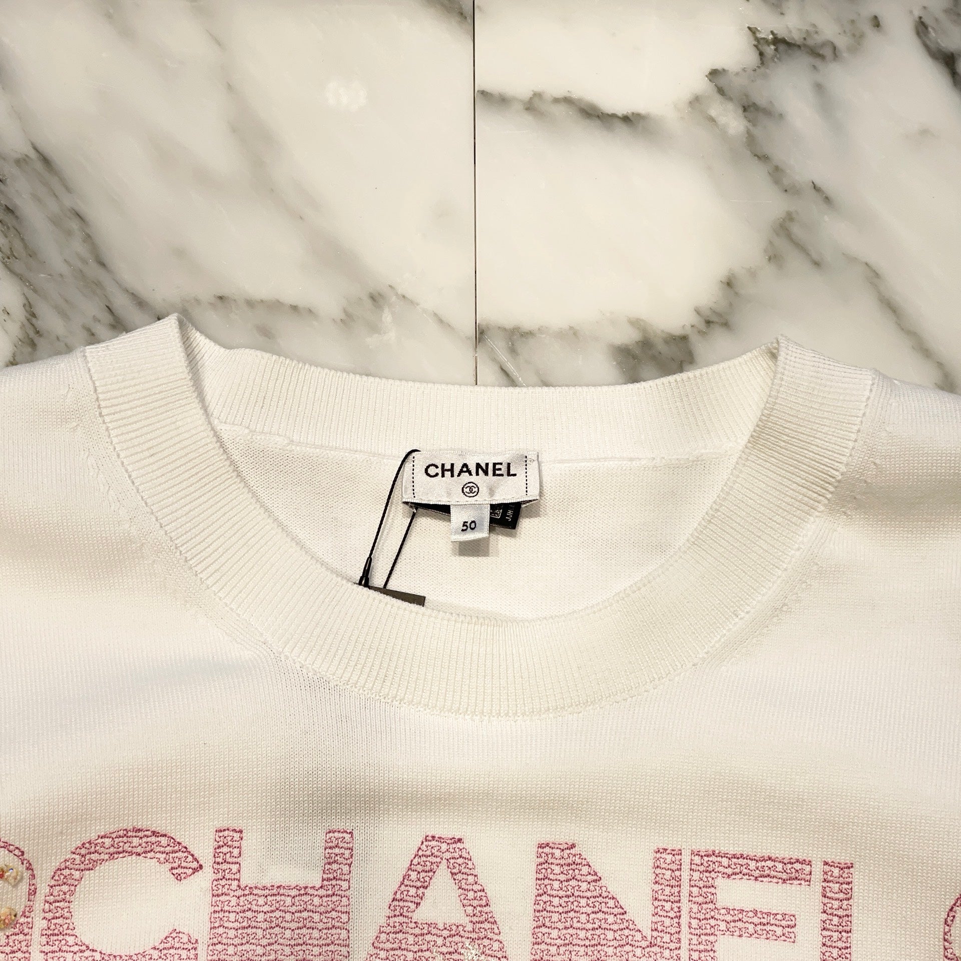 CHANEL 2024SS 24 Cruise Palm Tree Embroidery Sweat Shirt P76585K11137 Size 50