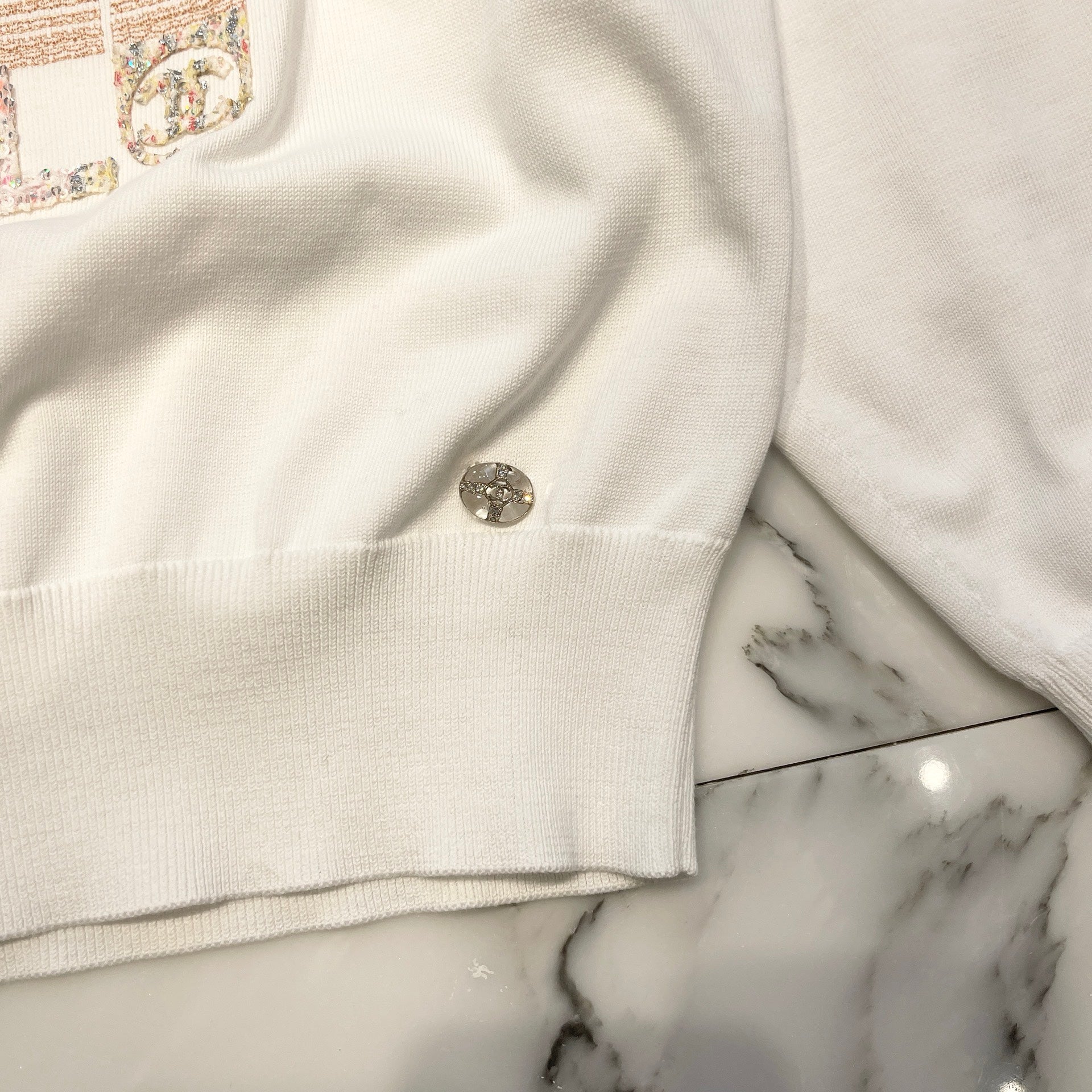 CHANEL 2024SS 24 Cruise Palm Tree Embroidery Sweat Shirt P76585K11137 Size 50