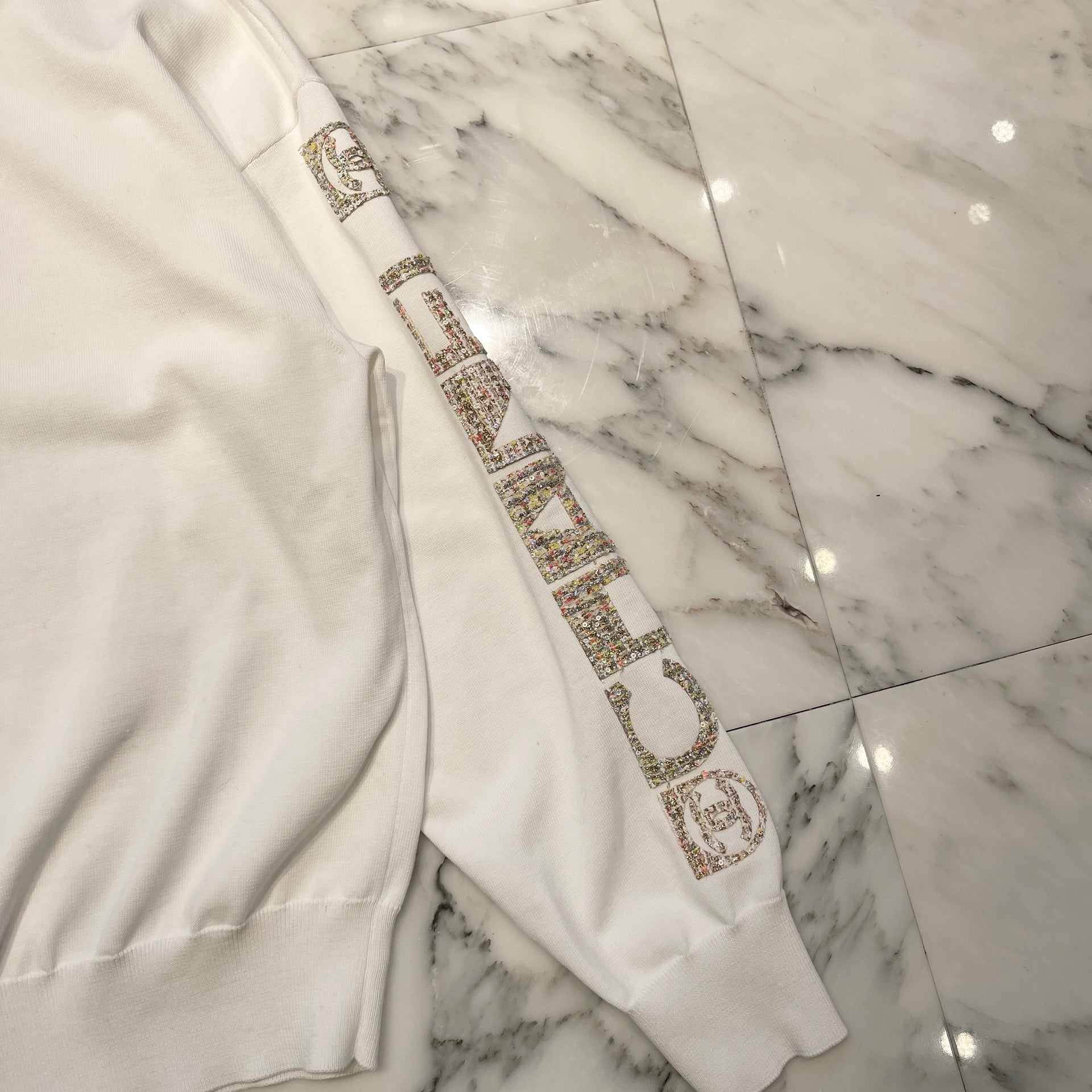 CHANEL 2024SS 24 Cruise Palm Tree Embroidery Sweat Shirt P76585K11137 Size 50