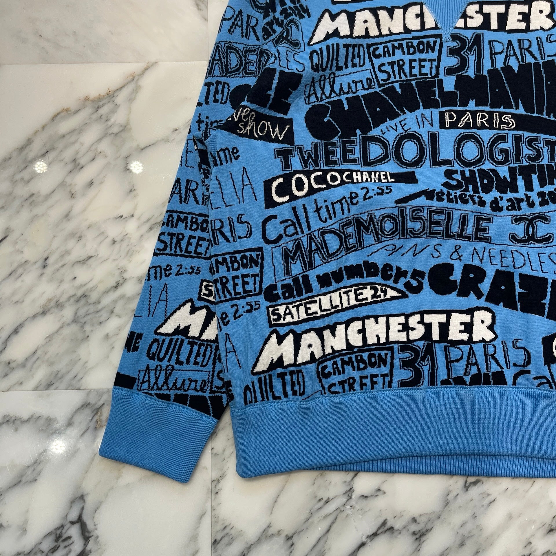 CHANEL 2024SS Multi Logo Print Knit Sweater P77520K11169 Size 50