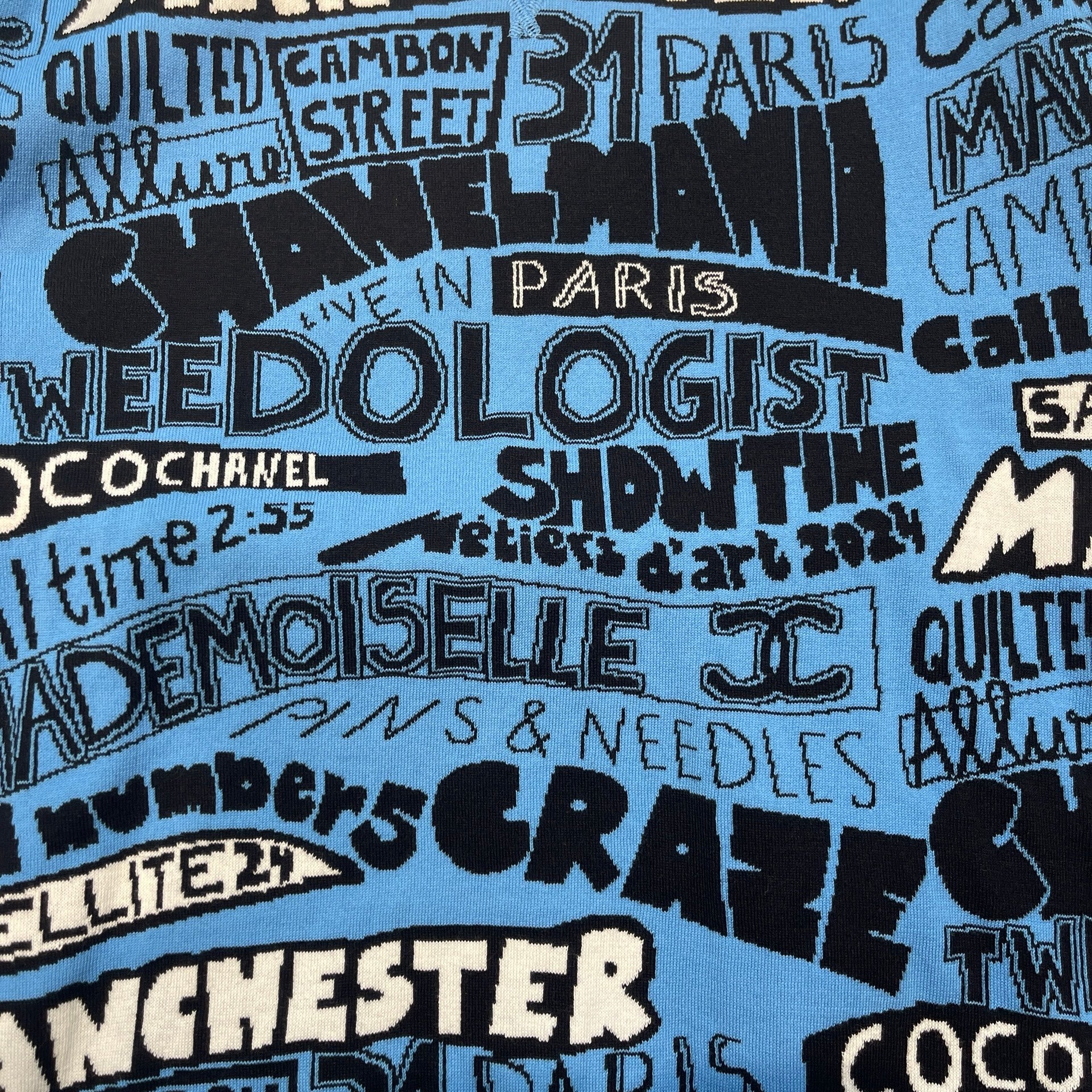 CHANEL 2024SS Multi Logo Print Knit Sweater P77520K11169 Size 50