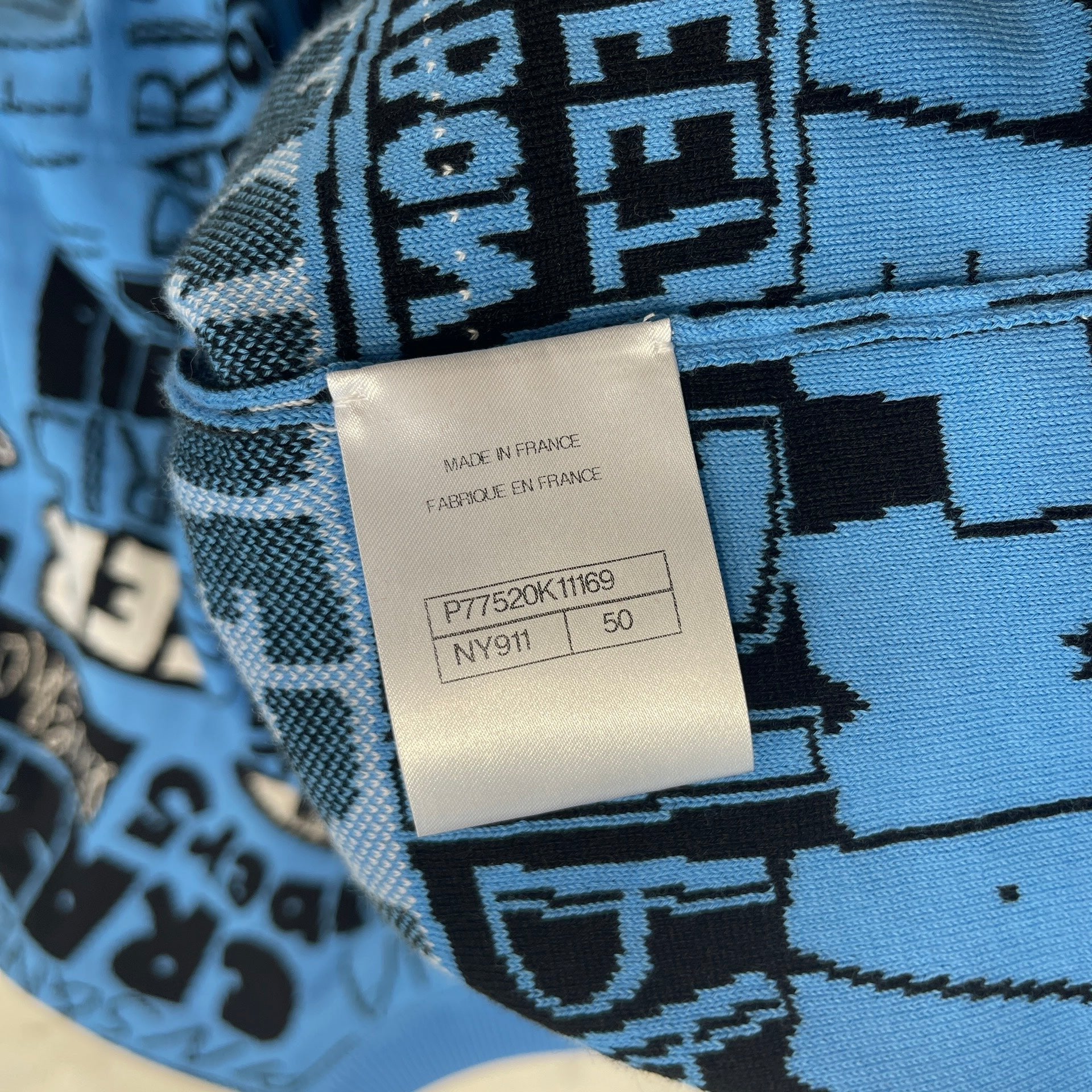 CHANEL 2024SS Multi Logo Print Knit Sweater P77520K11169 Size 50