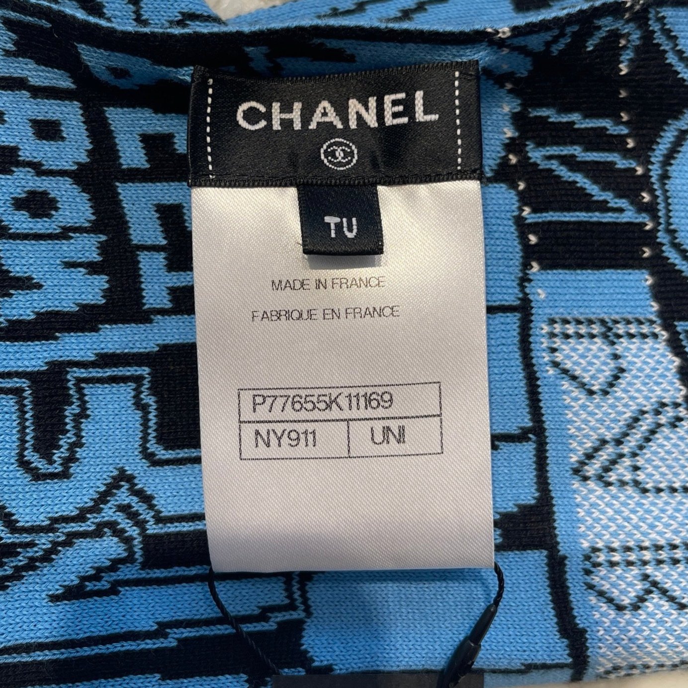 CHANEL 2024SS Multi Logo Print Wool Muffler P77655K11169 Size TU