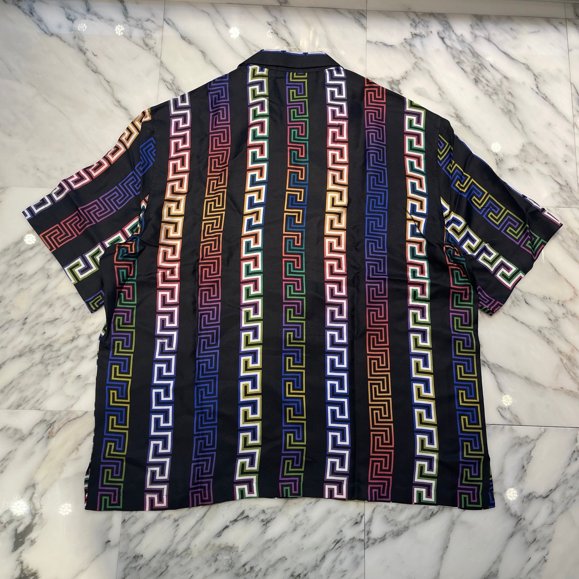 VERSACE Greca Neon Silk Shirt A85919 1A00967 Size 44